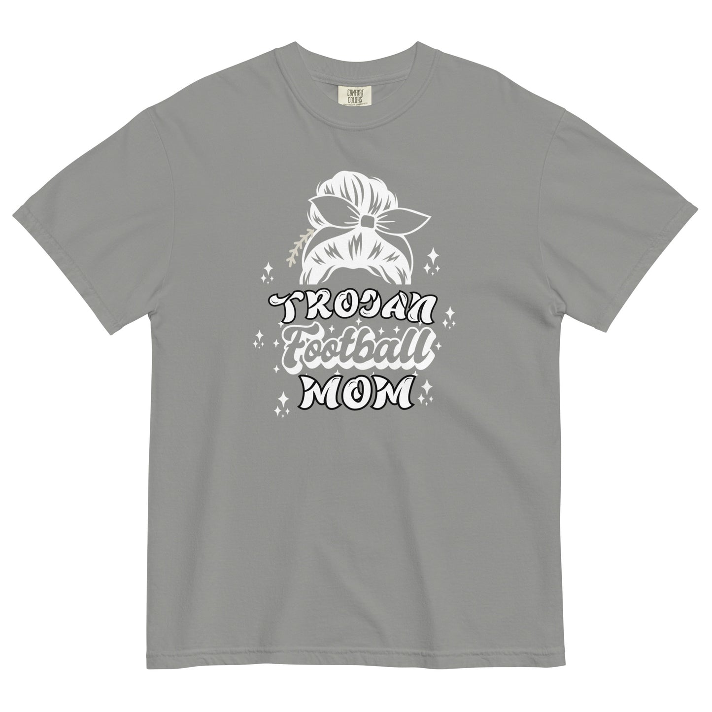 Trojan Football Mom Comfort Colors Heavyweight T-Shirt (Darker Colors)