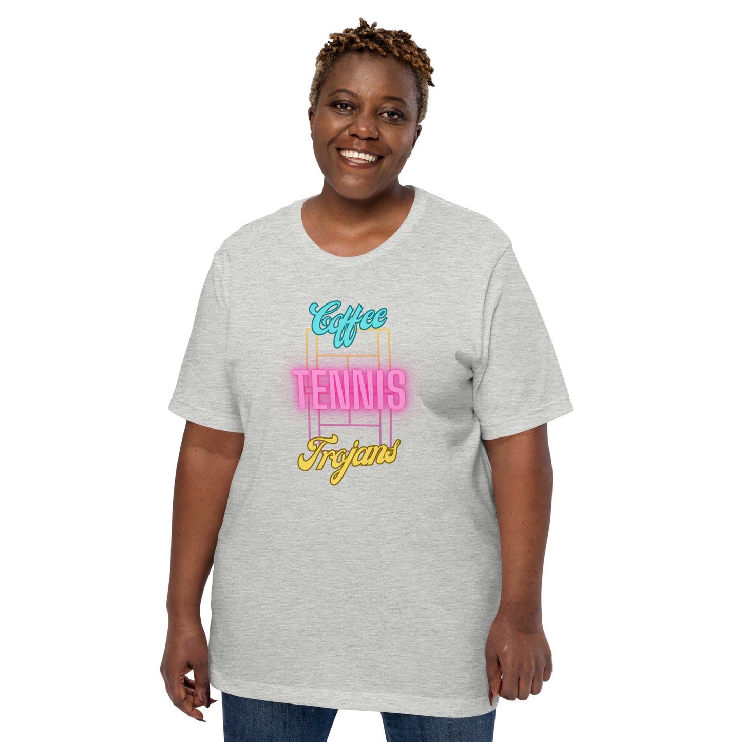 Coffee Trojans Tennis Unisex Bella Canvas T-Shirt
