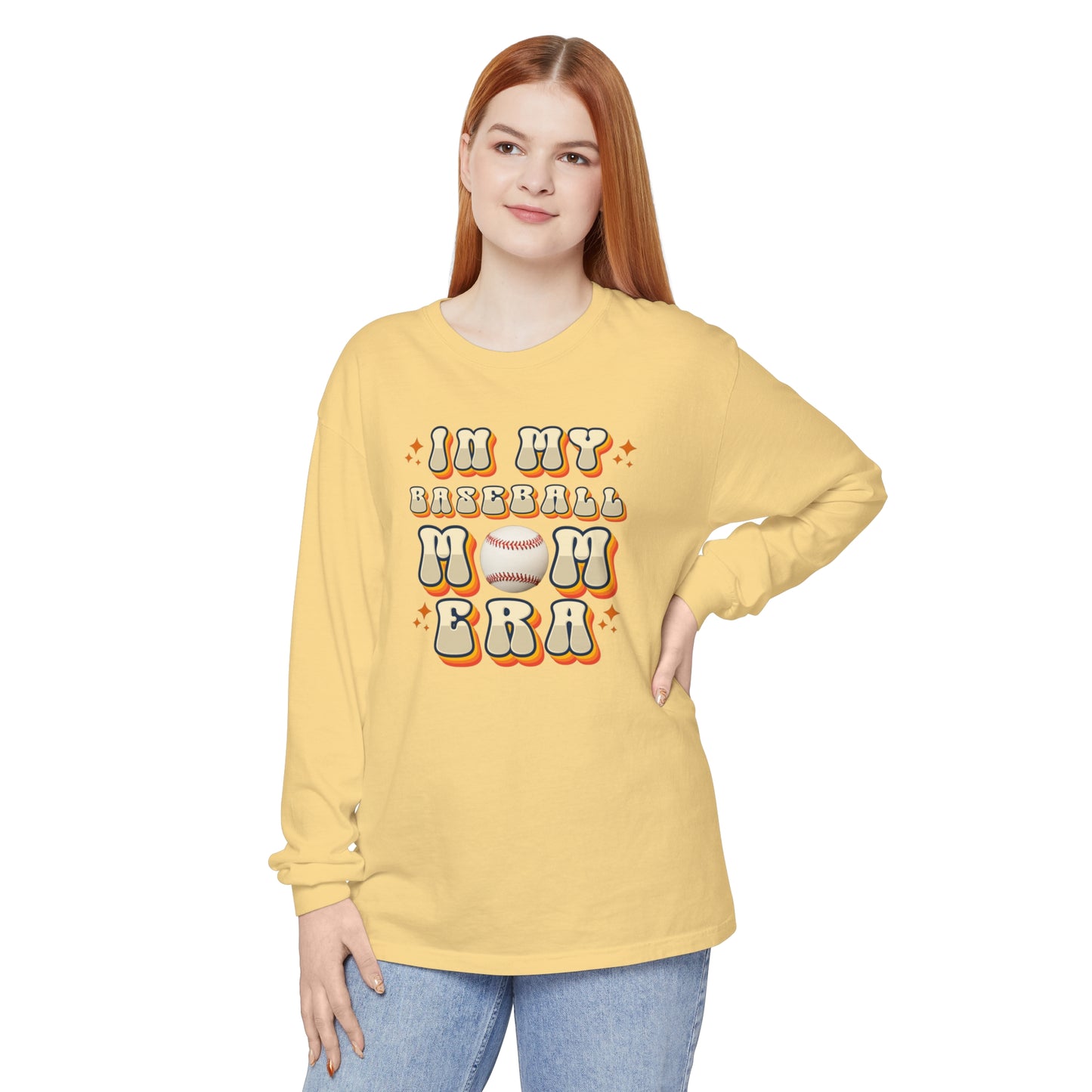 Comfort Colors Long Sleeve T-Shirt In My Baseball Mom Era