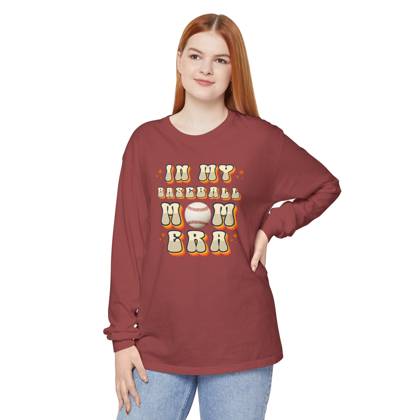 Comfort Colors Long Sleeve T-Shirt In My Baseball Mom Era