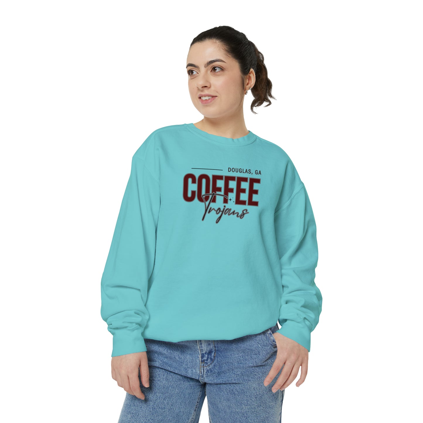 Comfort Colors Unisex Sweatshirt Douglas Georgia Coffee Trojans