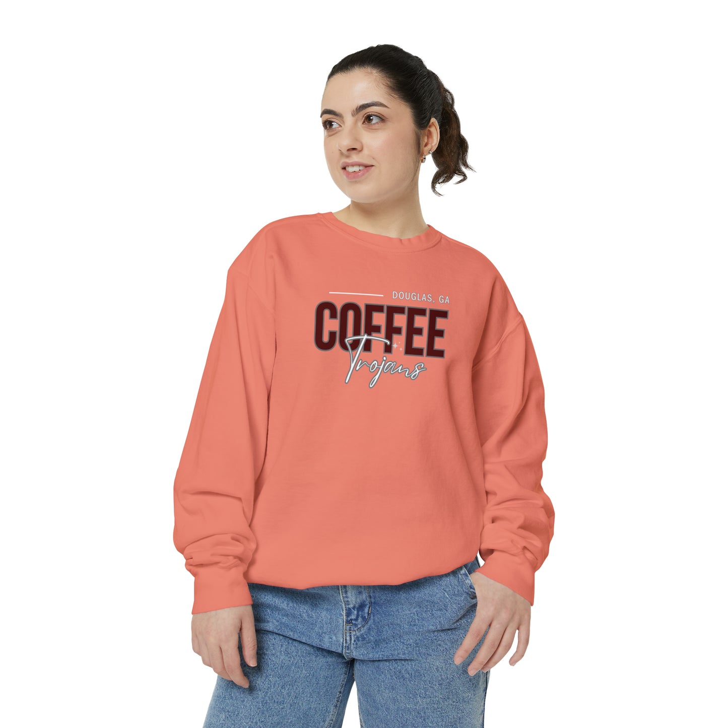 Comfort Colors Unisex Sweatshirt Douglas Georgia Coffee Trojans