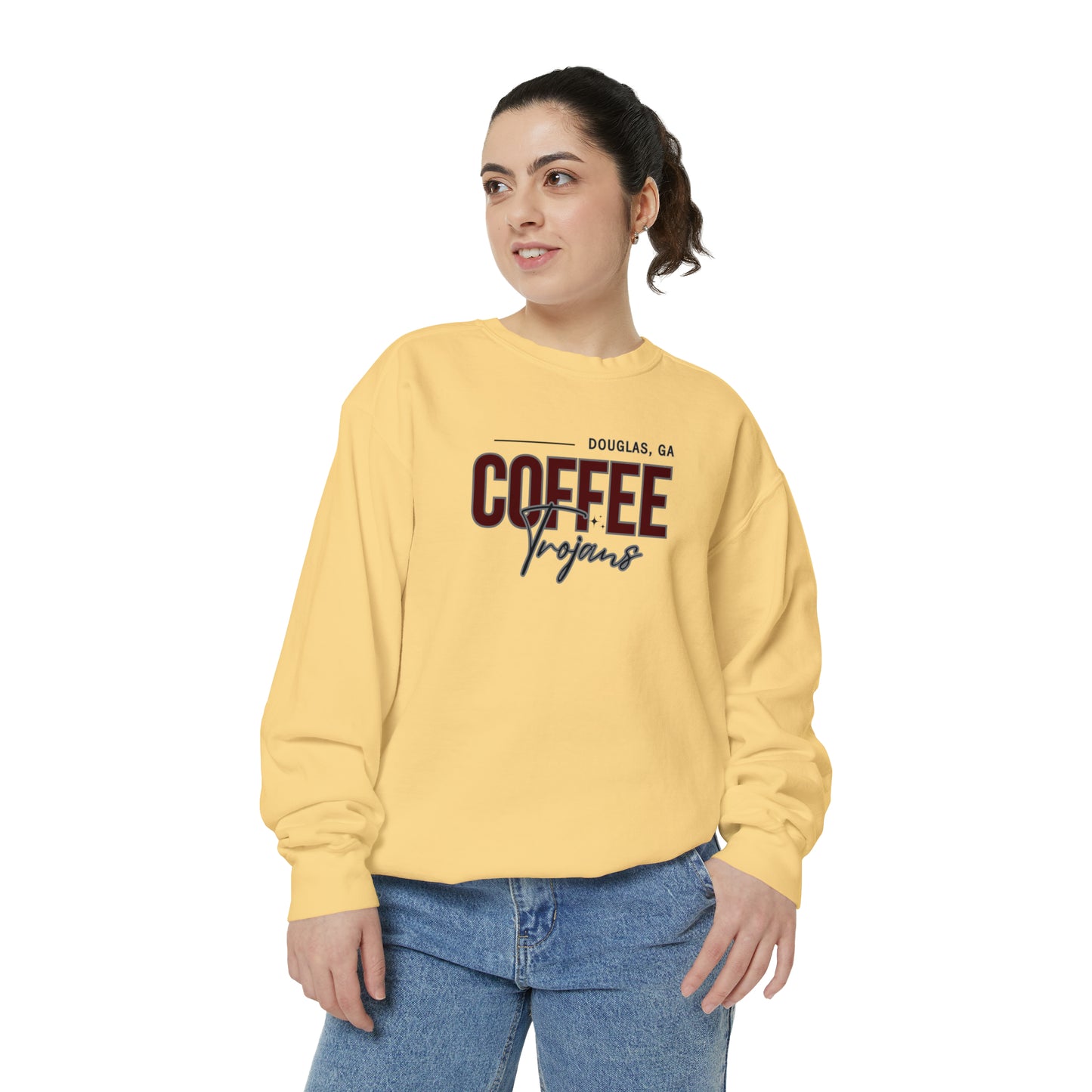 Comfort Colors Unisex Sweatshirt Douglas Georgia Coffee Trojans