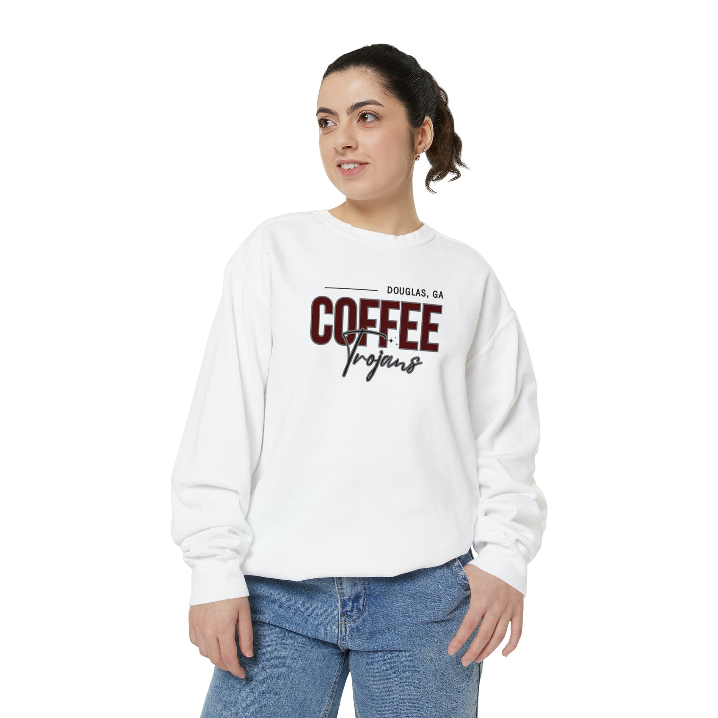 Comfort Colors Unisex Sweatshirt Douglas Georgia Coffee Trojans