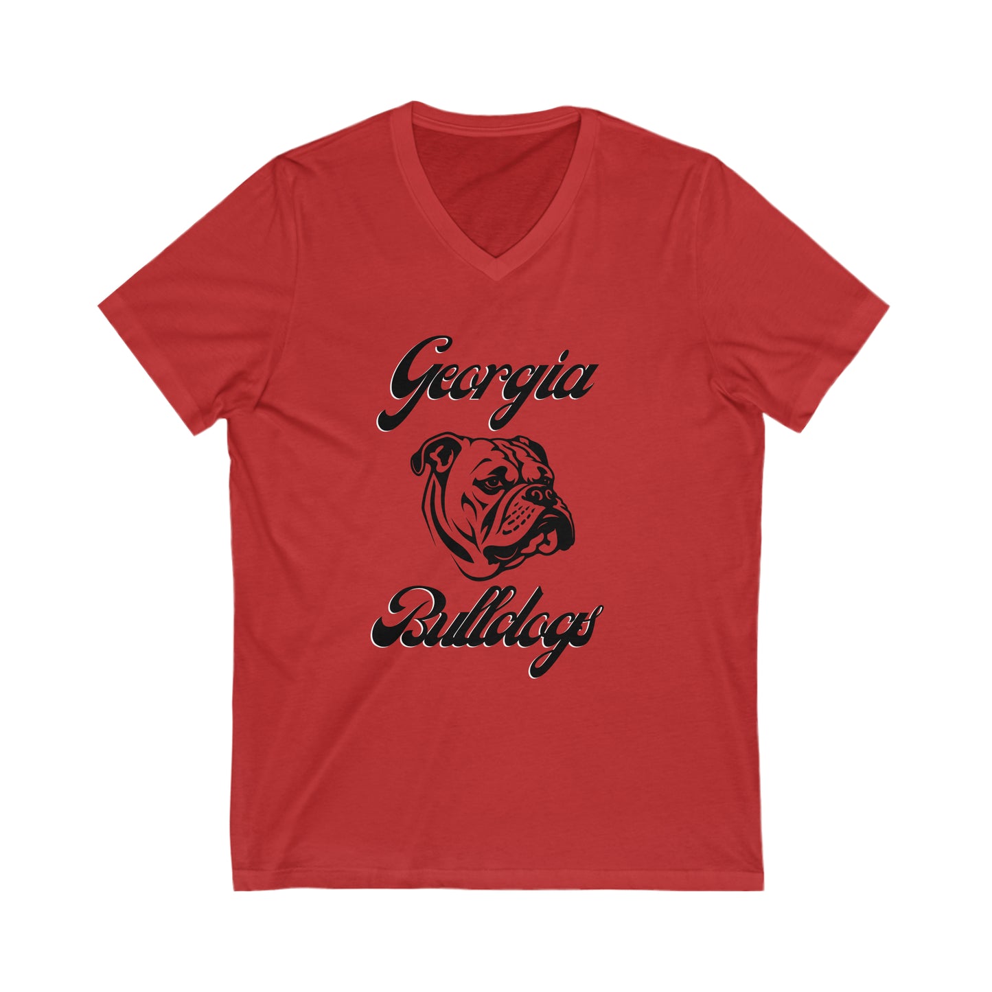 Georgia Bulldogs Short Sleeve V-Neck Tee, Game Day Shirt, Mascot T-shirt, College Game Day