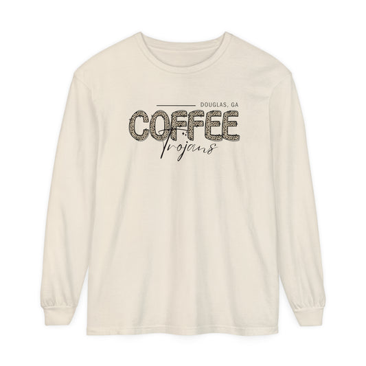 Comfort Colors Long-Sleeve T-Shirt Coffee Trojan Douglas Ga Leopard Print