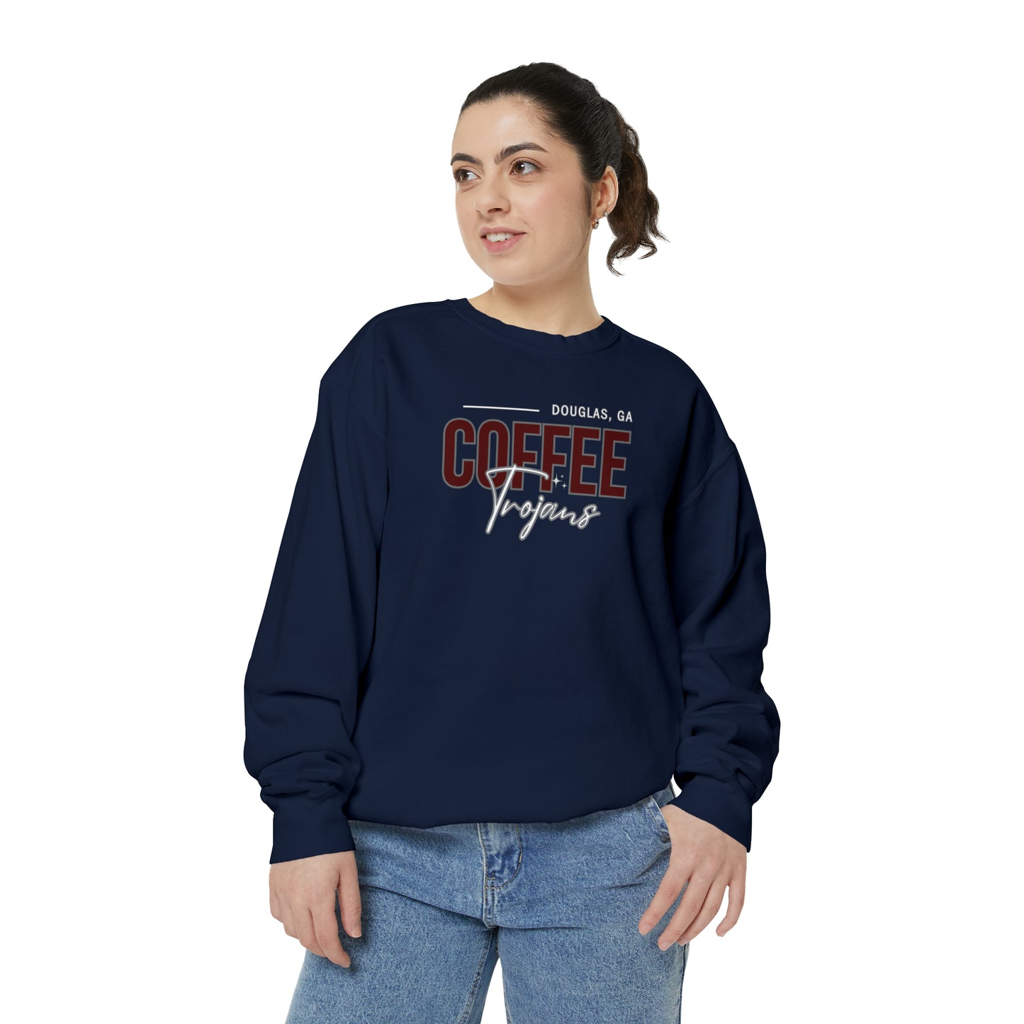 Comfort Colors Unisex Sweatshirt Douglas Georgia Coffee Trojans