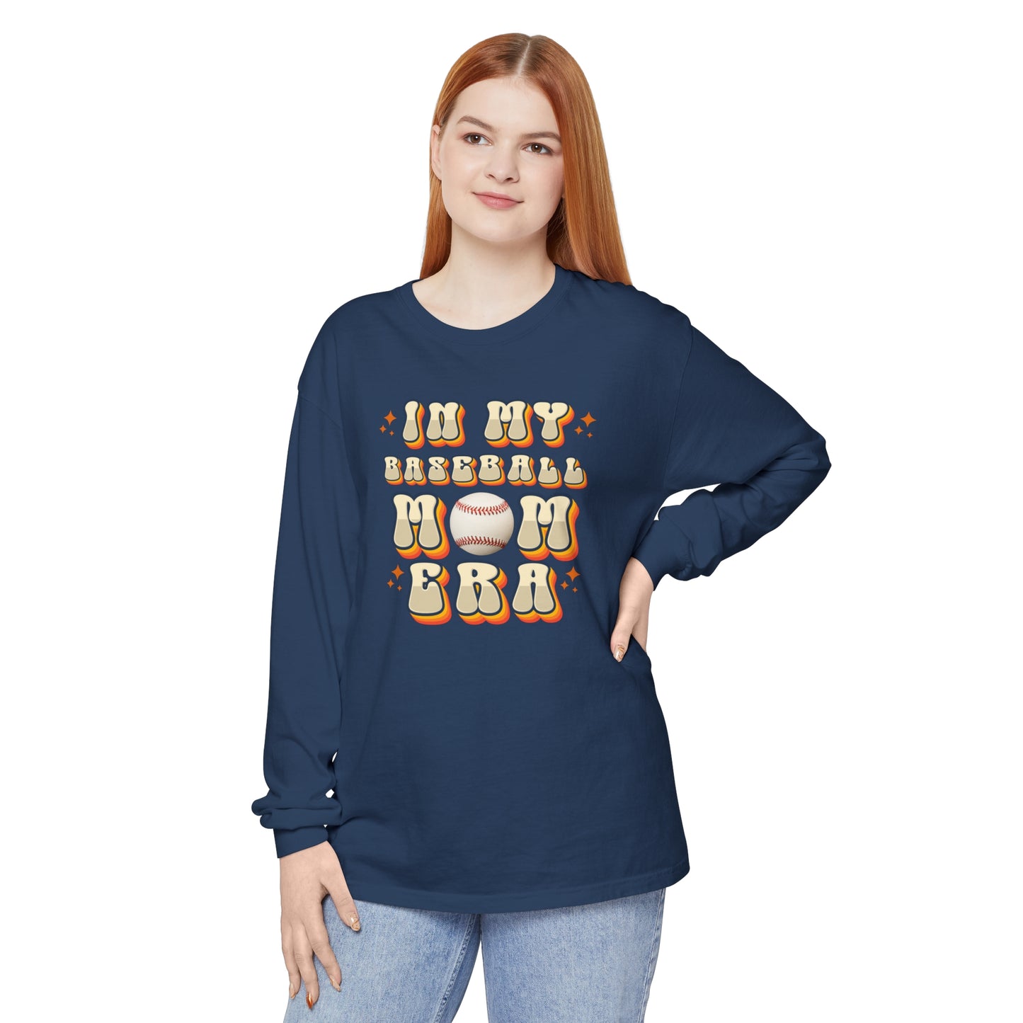 Comfort Colors Long Sleeve T-Shirt In My Baseball Mom Era