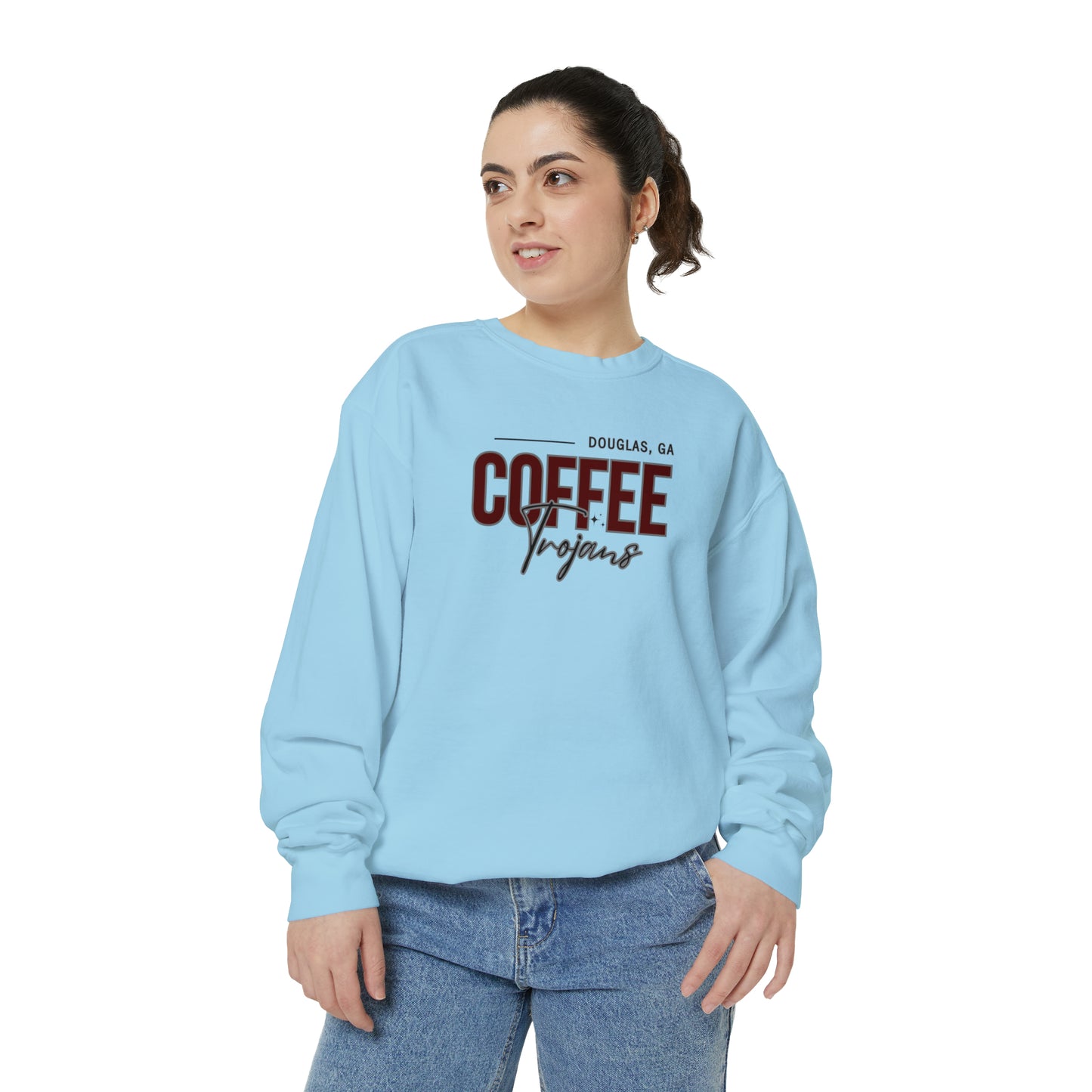 Comfort Colors Unisex Sweatshirt Douglas Georgia Coffee Trojans