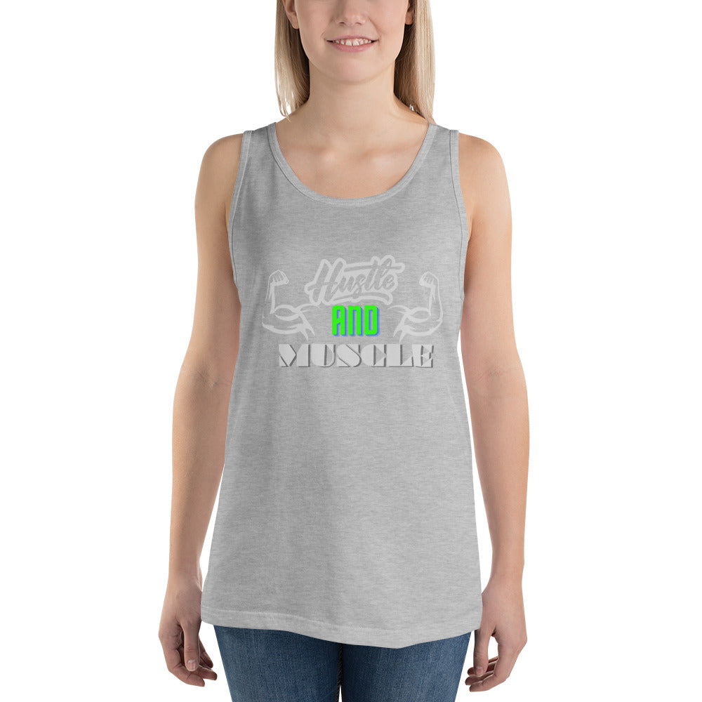 Crossfit Team Name Hustle and Muscle Unisex Tank Top