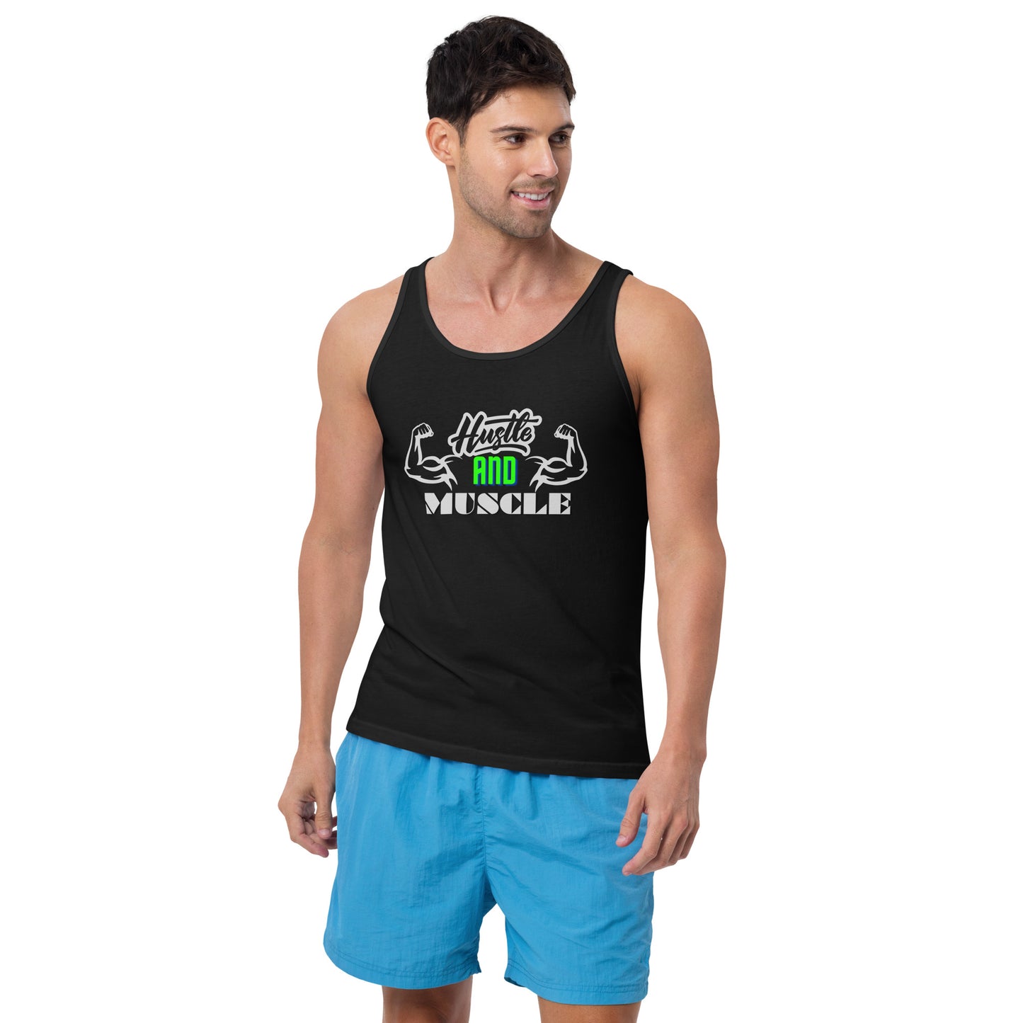 Crossfit Team Name Hustle and Muscle Unisex Tank Top