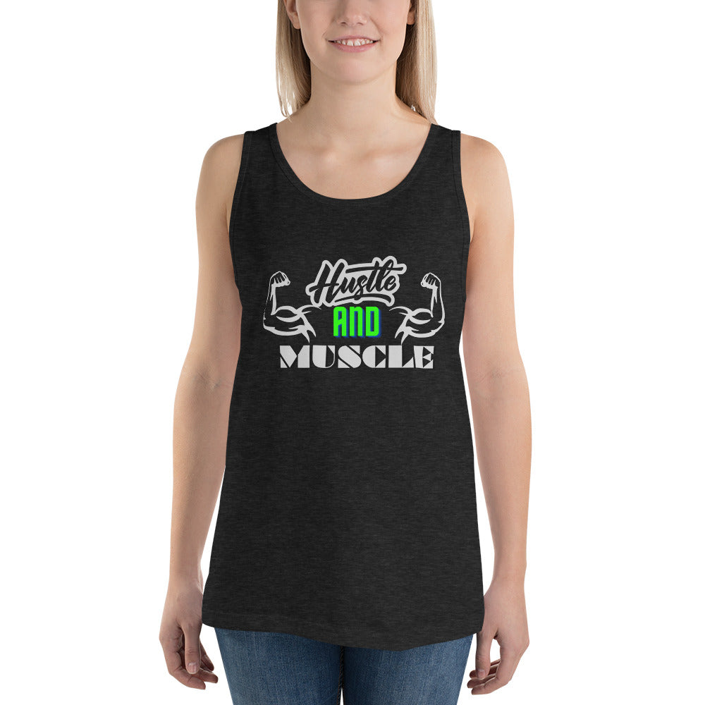 Crossfit Team Name Hustle and Muscle Unisex Tank Top