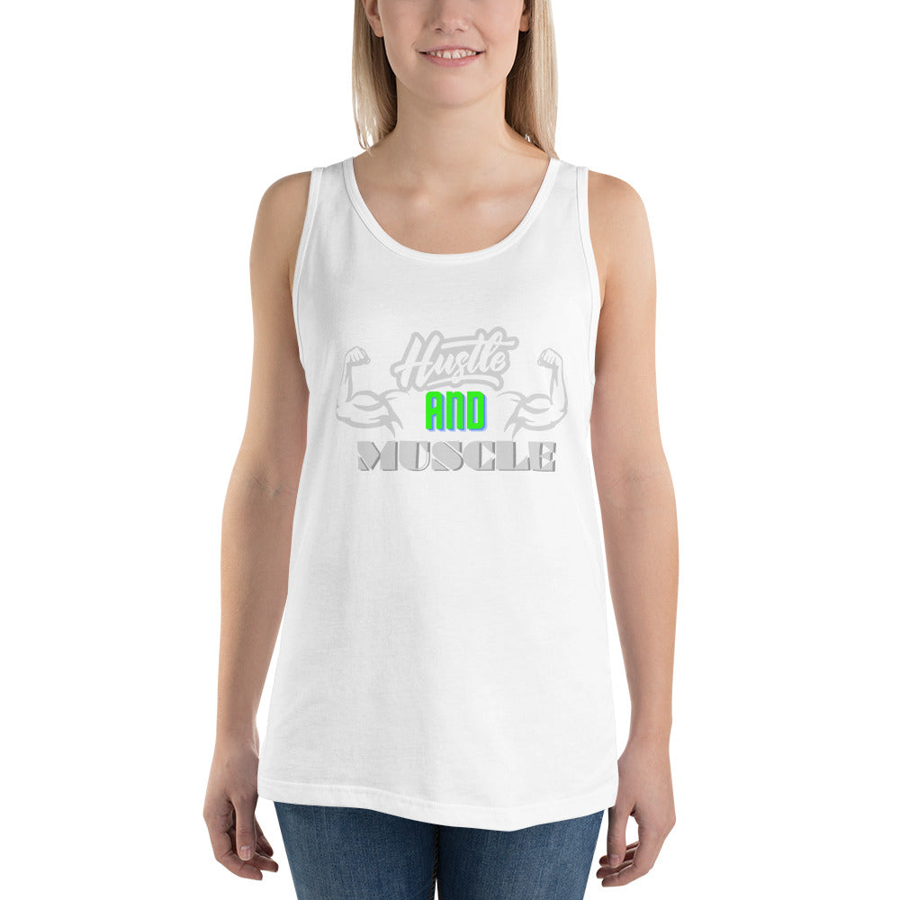 Crossfit Team Name Hustle and Muscle Unisex Tank Top