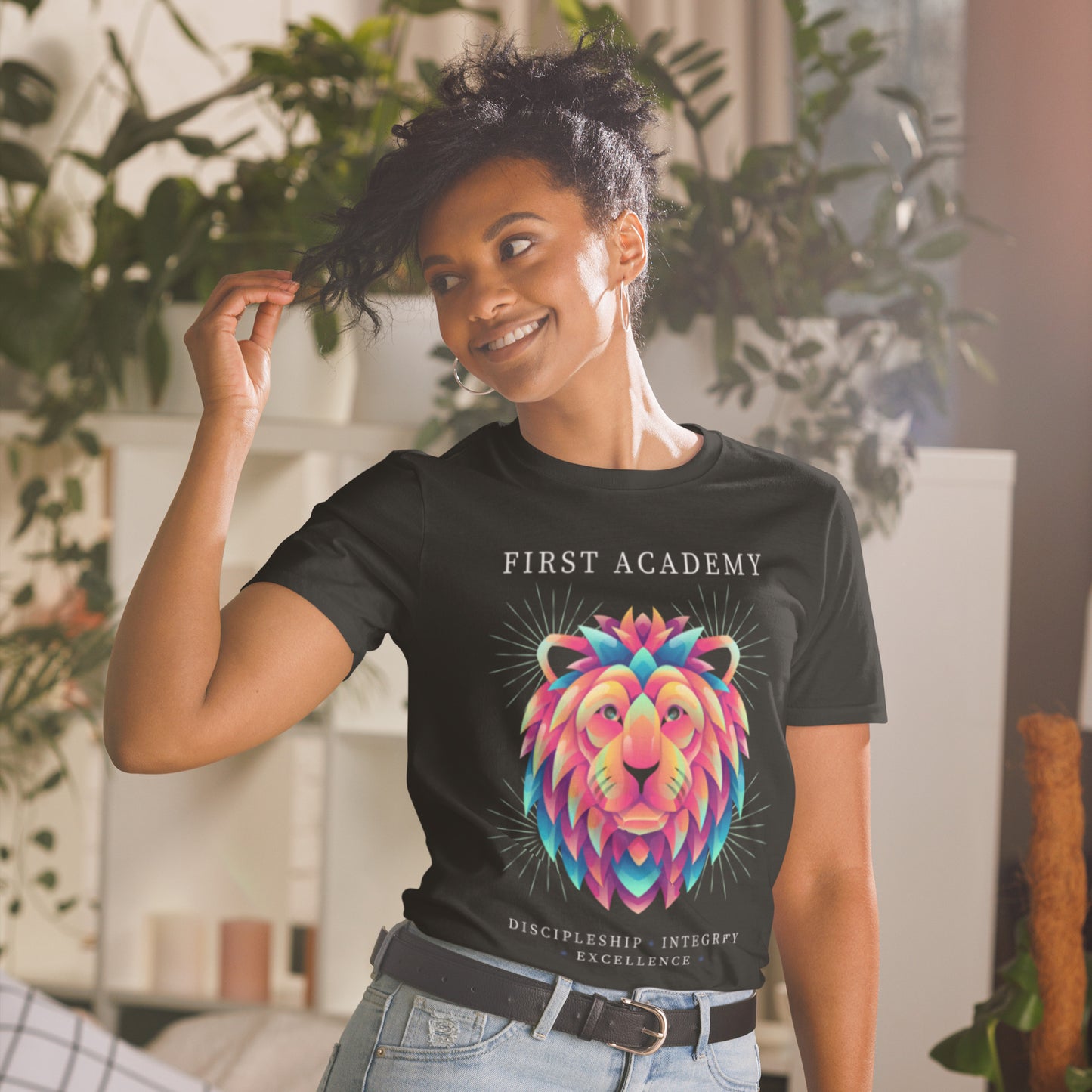 First Academy Lions Unisex School T-Shirt (Darker Colors)