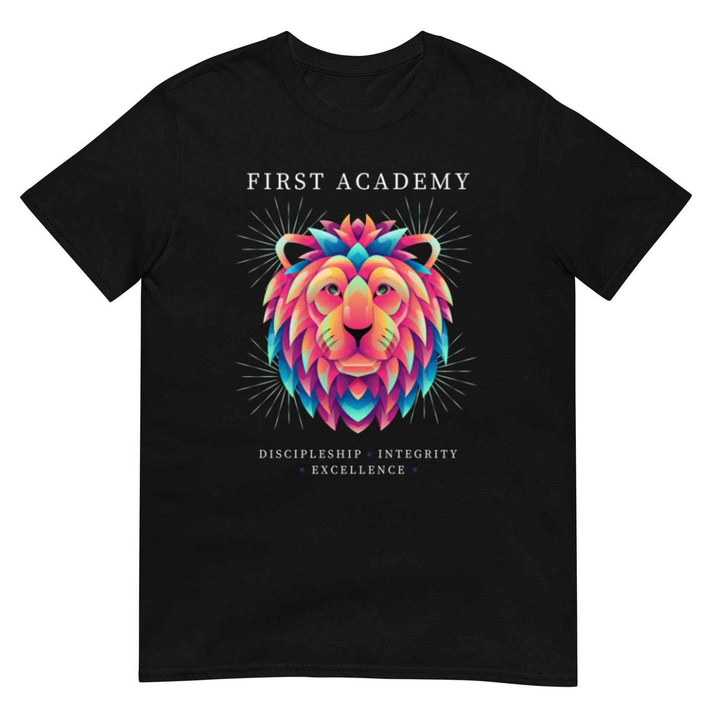 First Academy Lions Unisex School T-Shirt (Darker Colors)