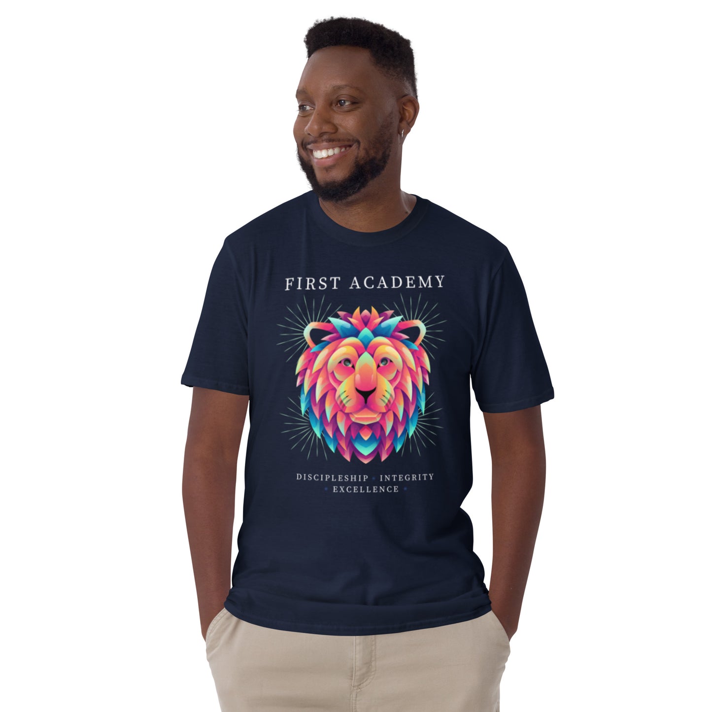 First Academy Lions Unisex School T-Shirt (Darker Colors)