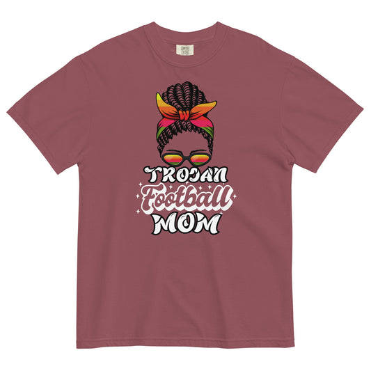 Trojan Football Mom Comfort Colors Heavyweight T-Shirt (Darker Colors)