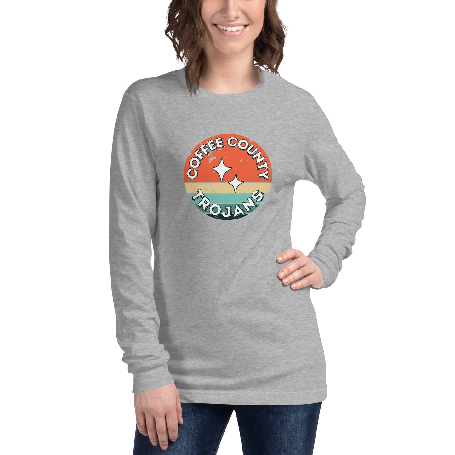 Trojan Coffee County Rustic Unisex Bella Canvas Long Sleeve Tee