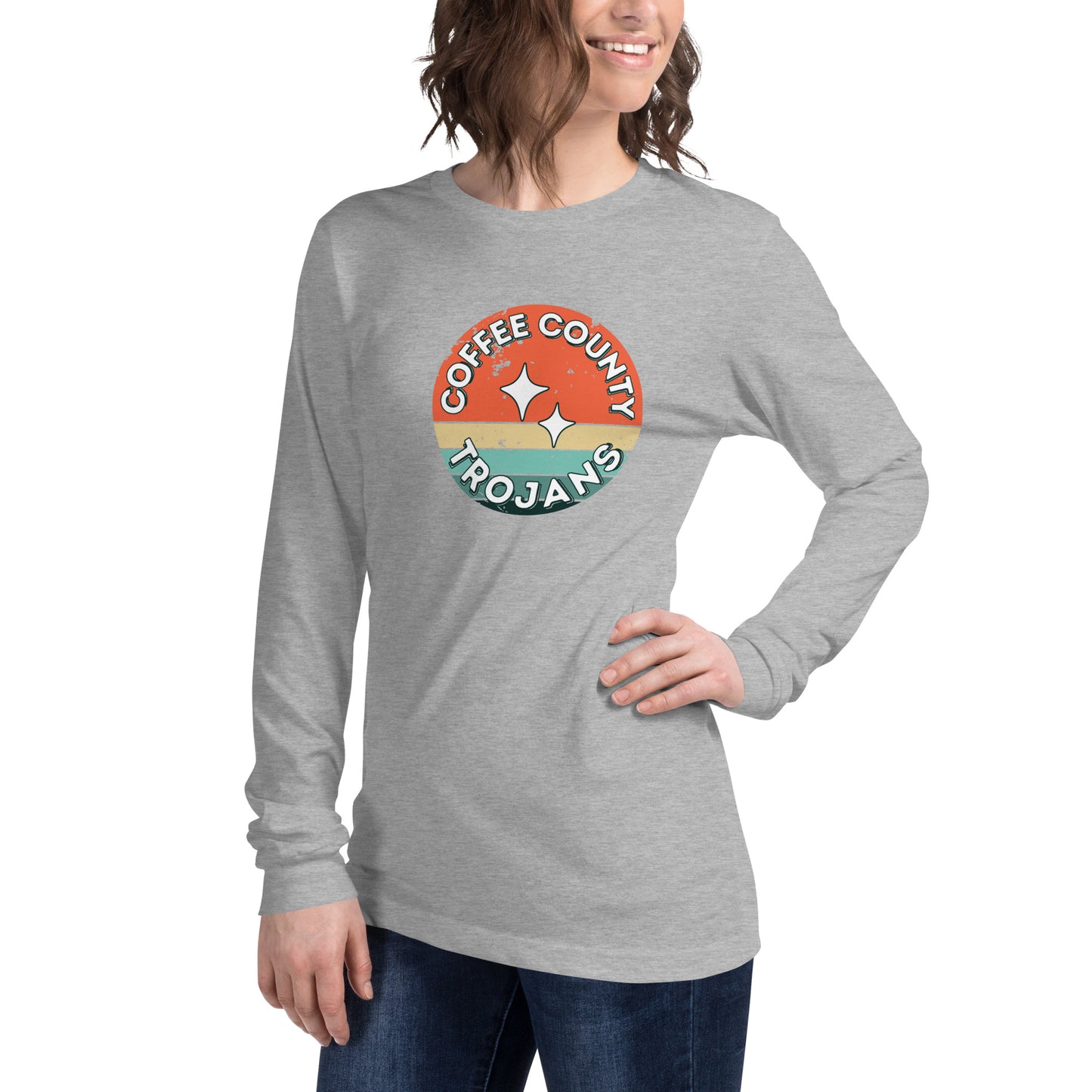 Trojan Coffee County Rustic Unisex Bella Canvas Long Sleeve Tee