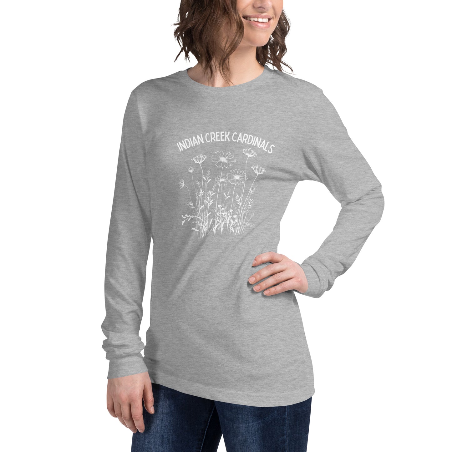 Indian Creek Wildflower Bella Canvas Long Sleeve School Tee