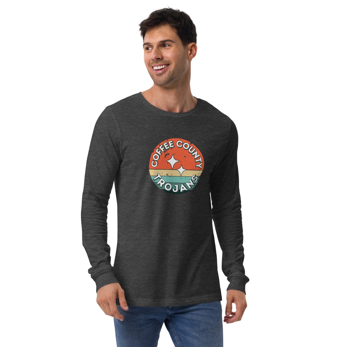 Trojan Coffee County Rustic Unisex Bella Canvas Long Sleeve Tee