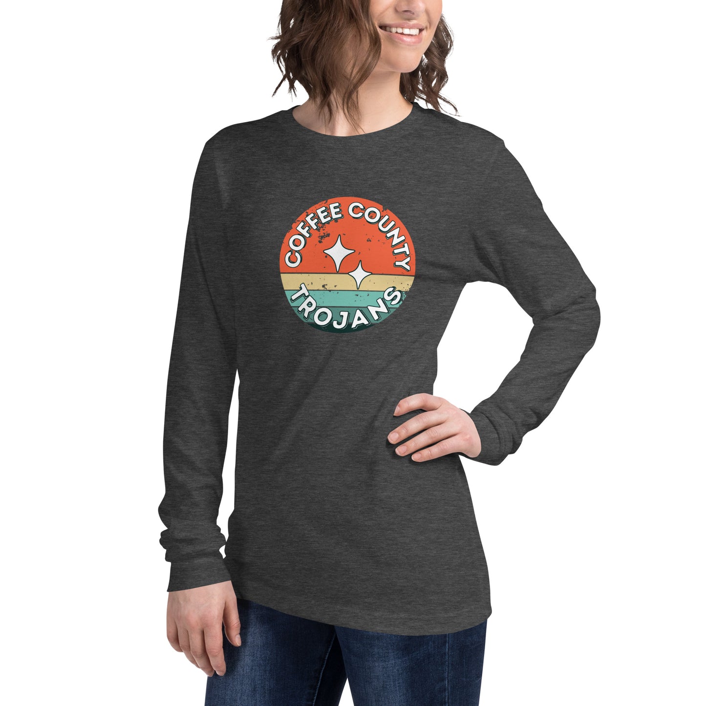 Trojan Coffee County Rustic Unisex Bella Canvas Long Sleeve Tee