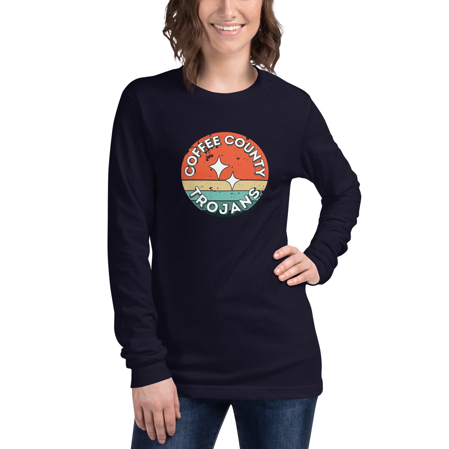 Trojan Coffee County Rustic Unisex Bella Canvas Long Sleeve Tee