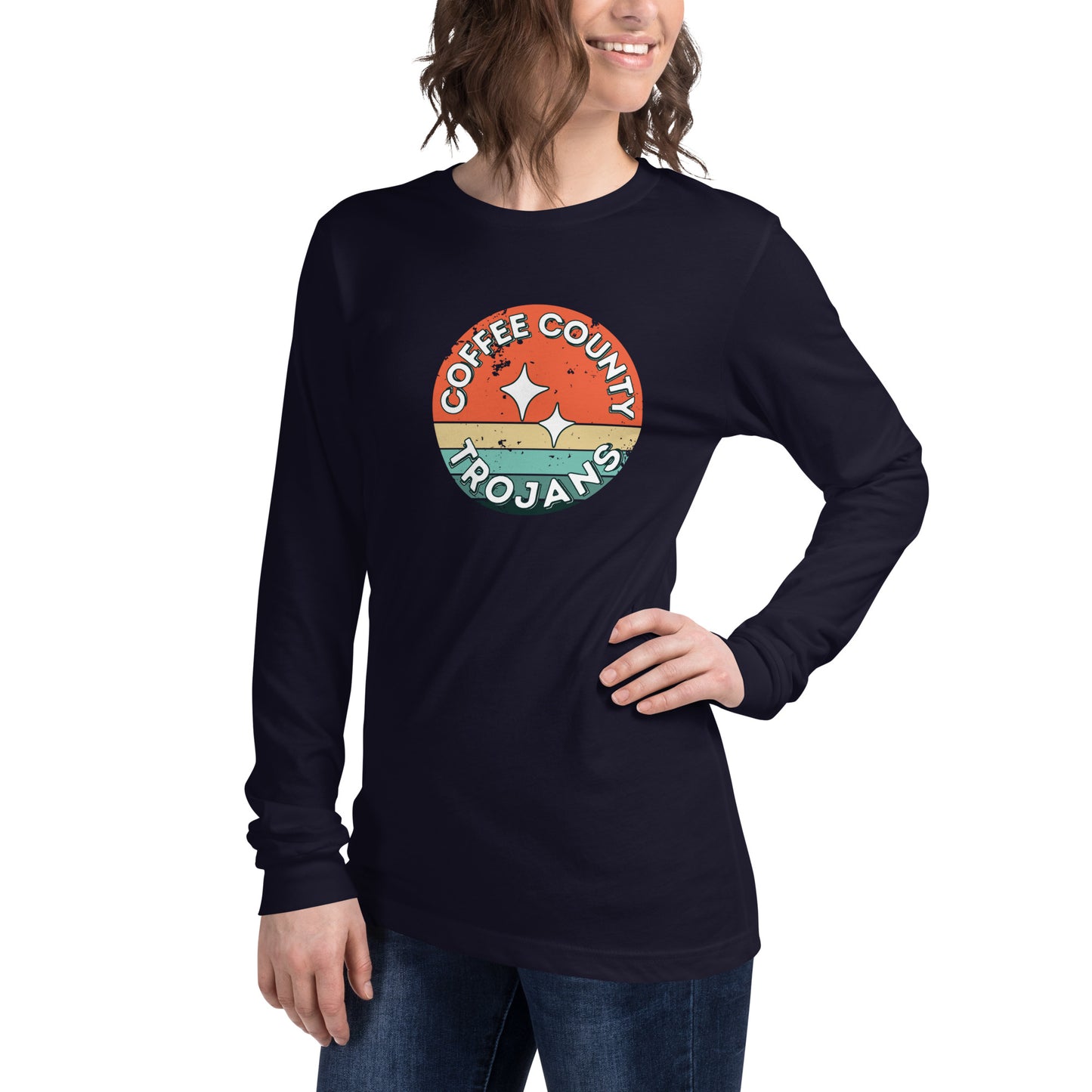 Trojan Coffee County Rustic Unisex Bella Canvas Long Sleeve Tee