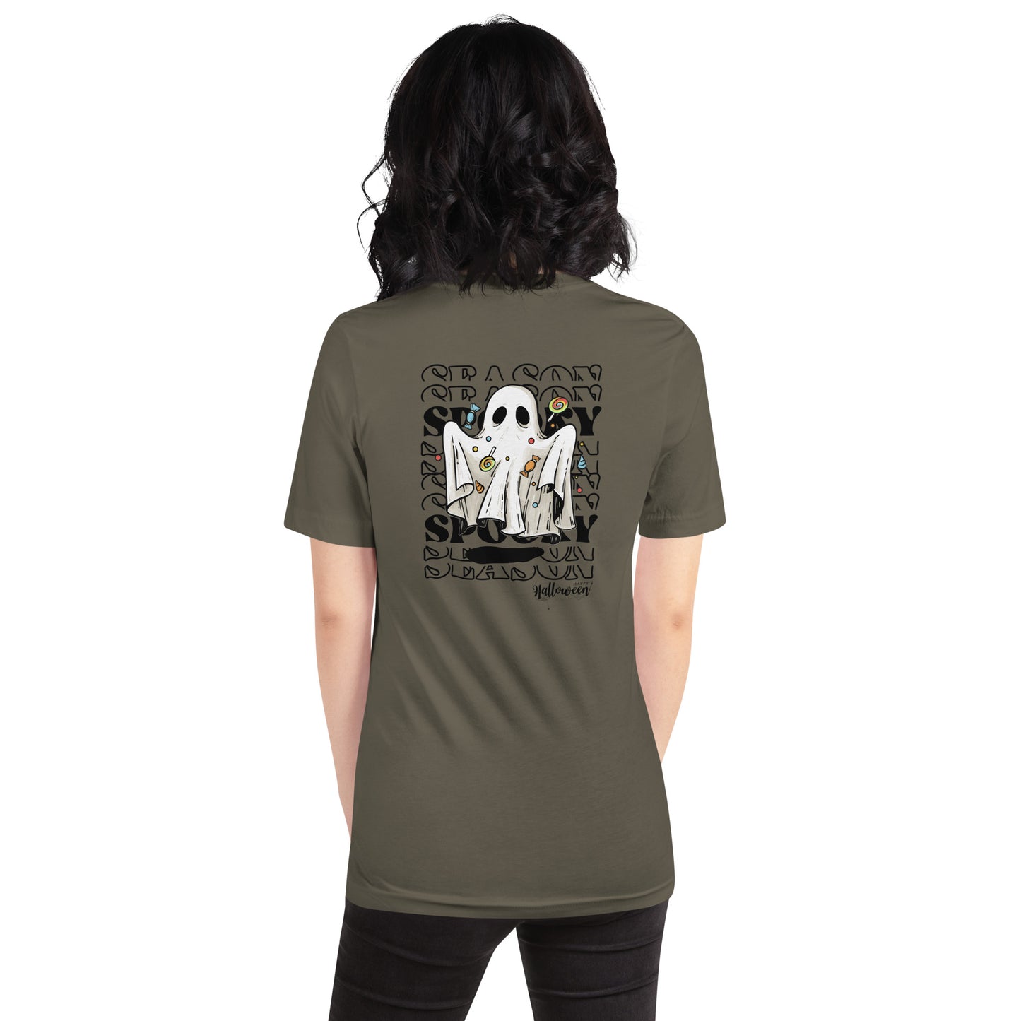 Halloween Spooky Candy Ghost Bella Canvas Unisex Tee