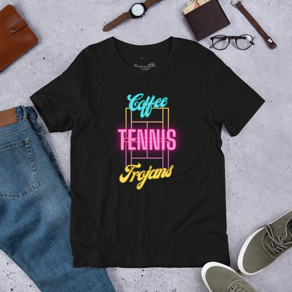 Coffee Trojans Tennis Unisex Bella Canvas T-Shirt