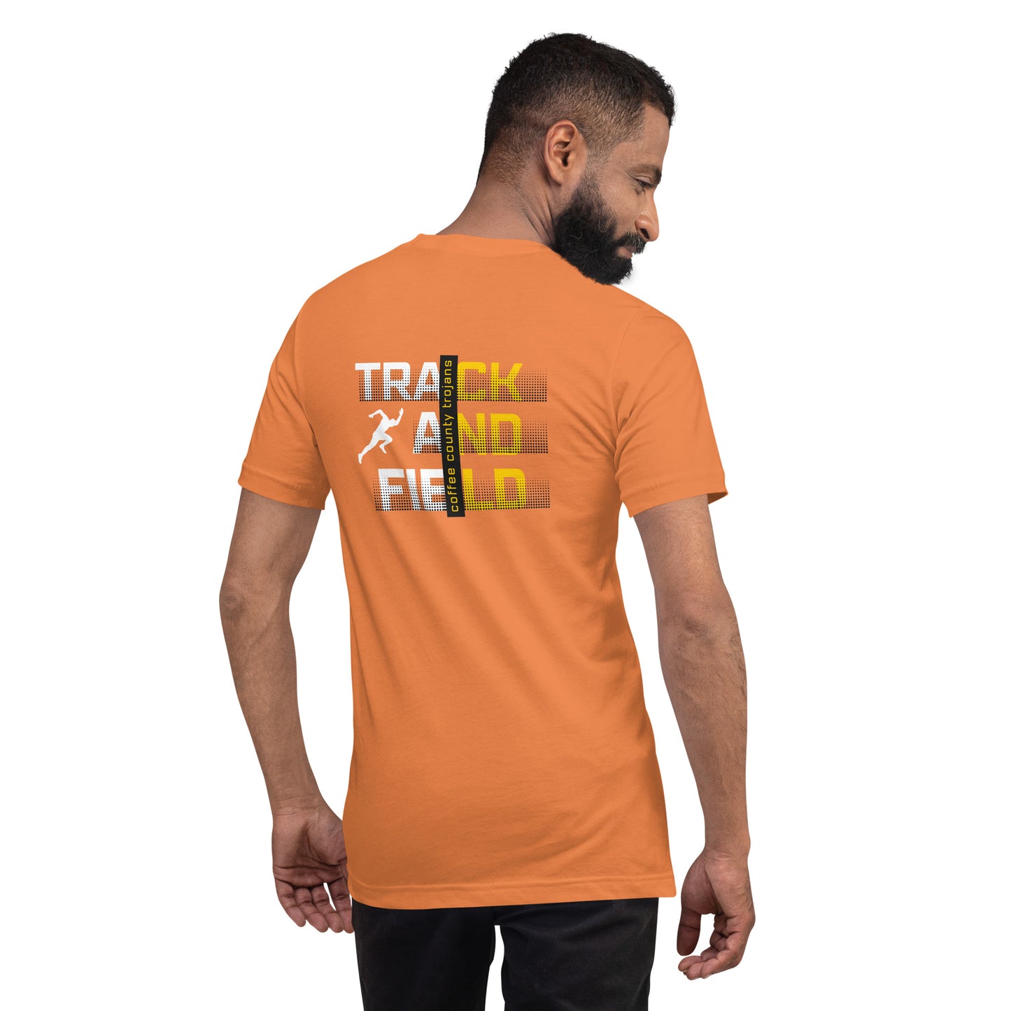 Coffee Trojan Track and Field Bella Canvas Unisex T-Shirt