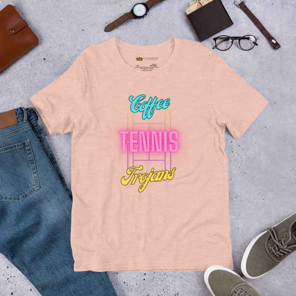 Coffee Trojans Tennis Unisex Bella Canvas T-Shirt