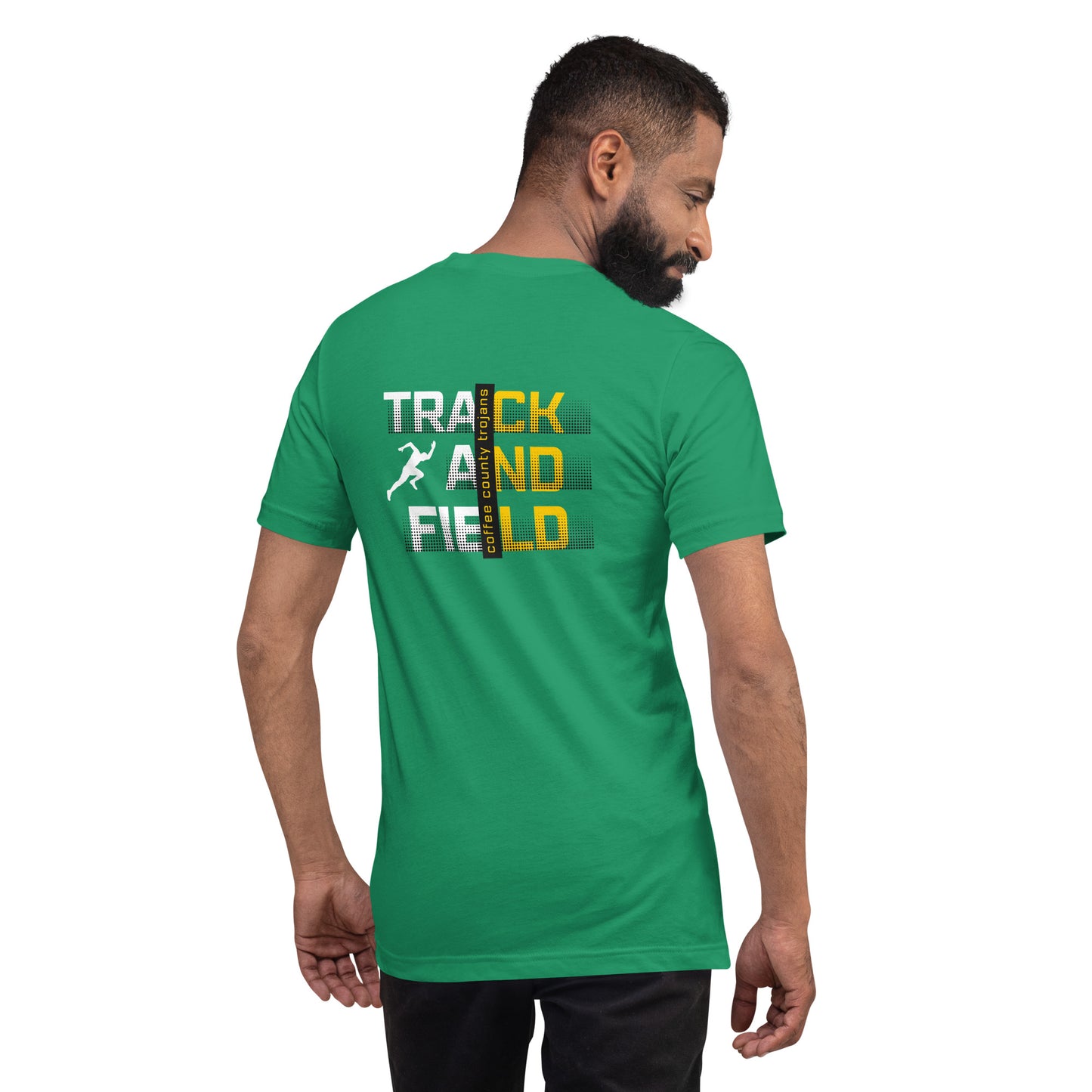 Coffee Trojan Track and Field Bella Canvas Unisex T-Shirt