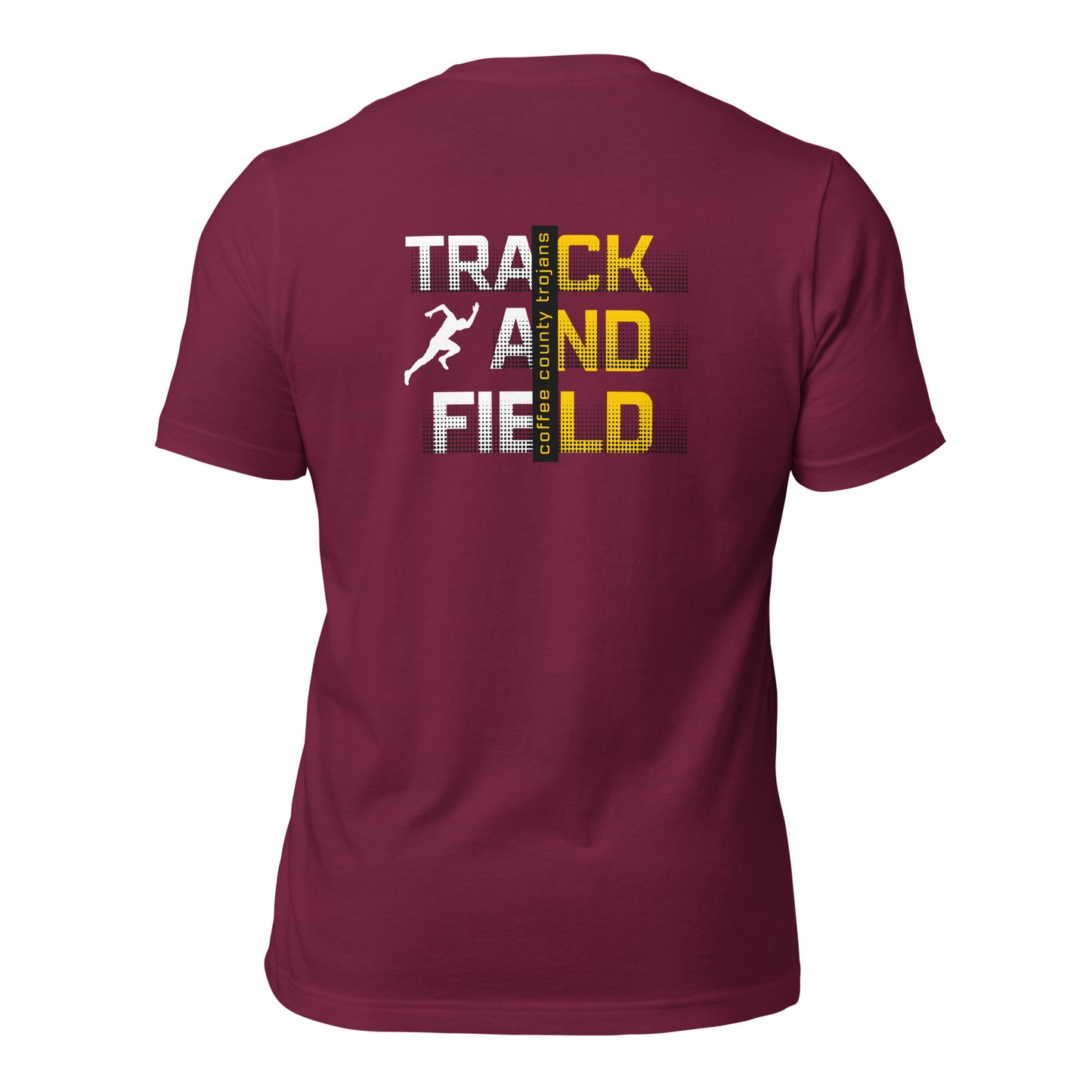 Coffee Trojan Track and Field Bella Canvas Unisex T-Shirt