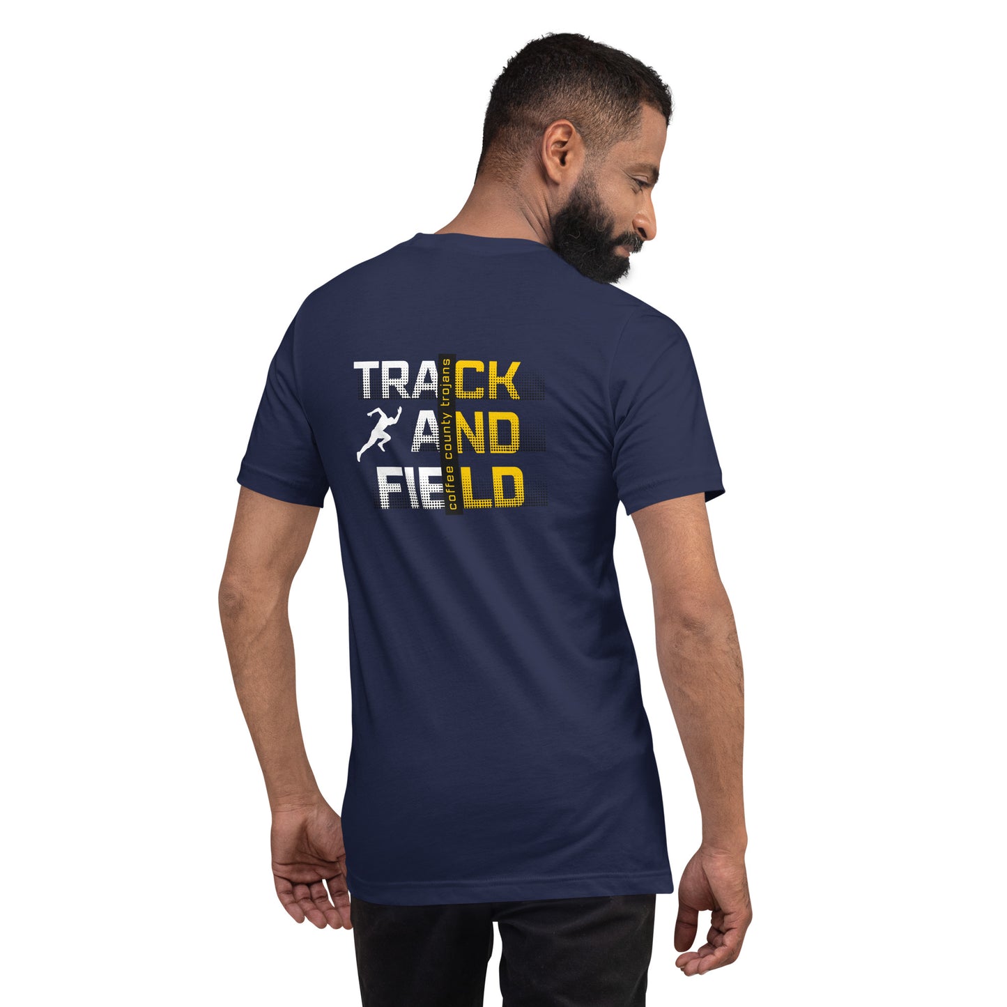 Coffee Trojan Track and Field Bella Canvas Unisex T-Shirt