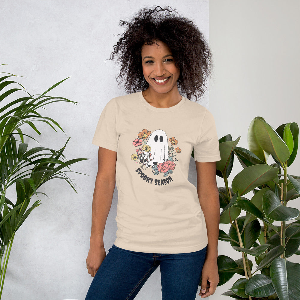 Halloween Flower Ghost Bella Canvas Unisex Tee