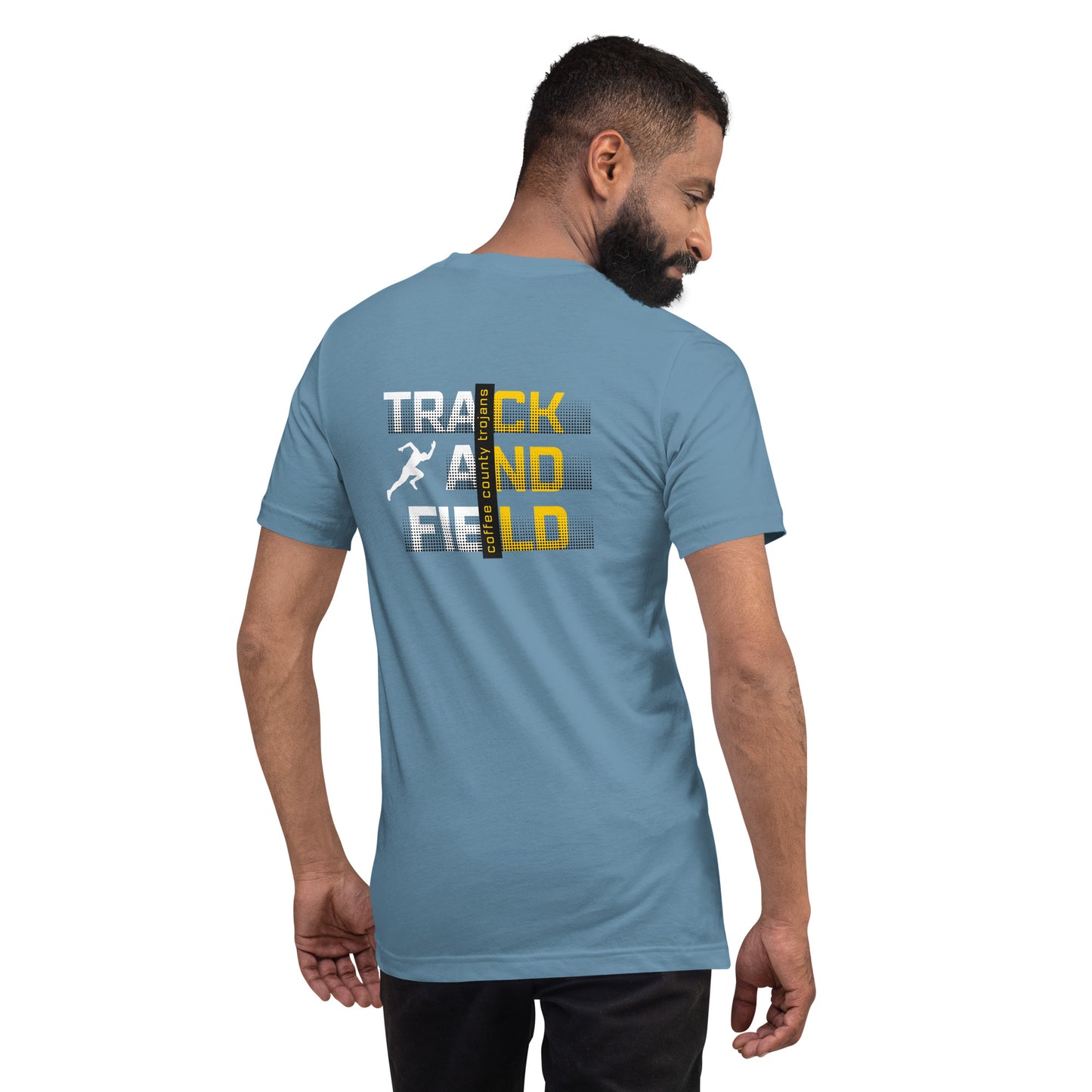 Coffee Trojan Track and Field Bella Canvas Unisex T-Shirt