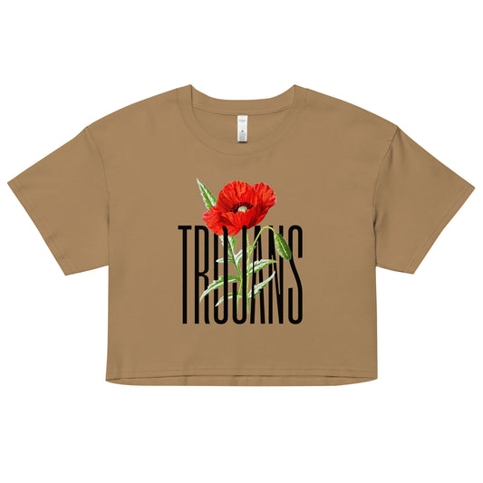 Trojan Poppy Women’s Crop Top T-Shirt