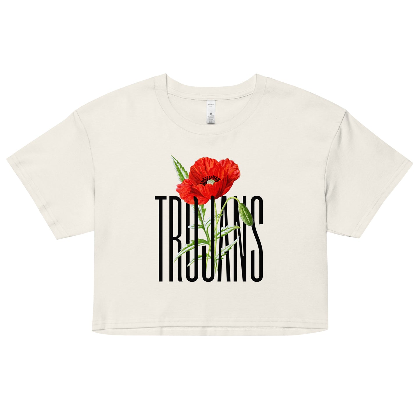 Trojan Poppy Women’s Crop Top T-Shirt