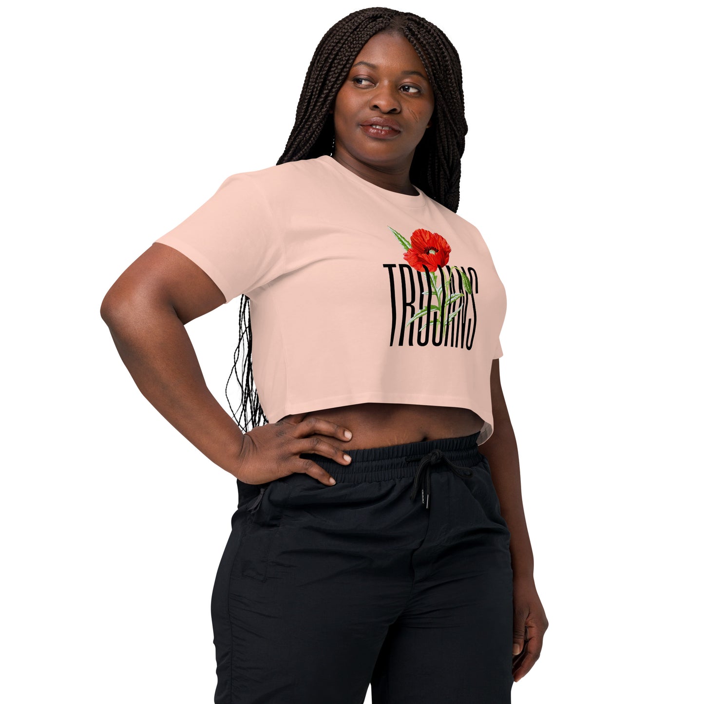 Trojan Poppy Women’s Crop Top T-Shirt