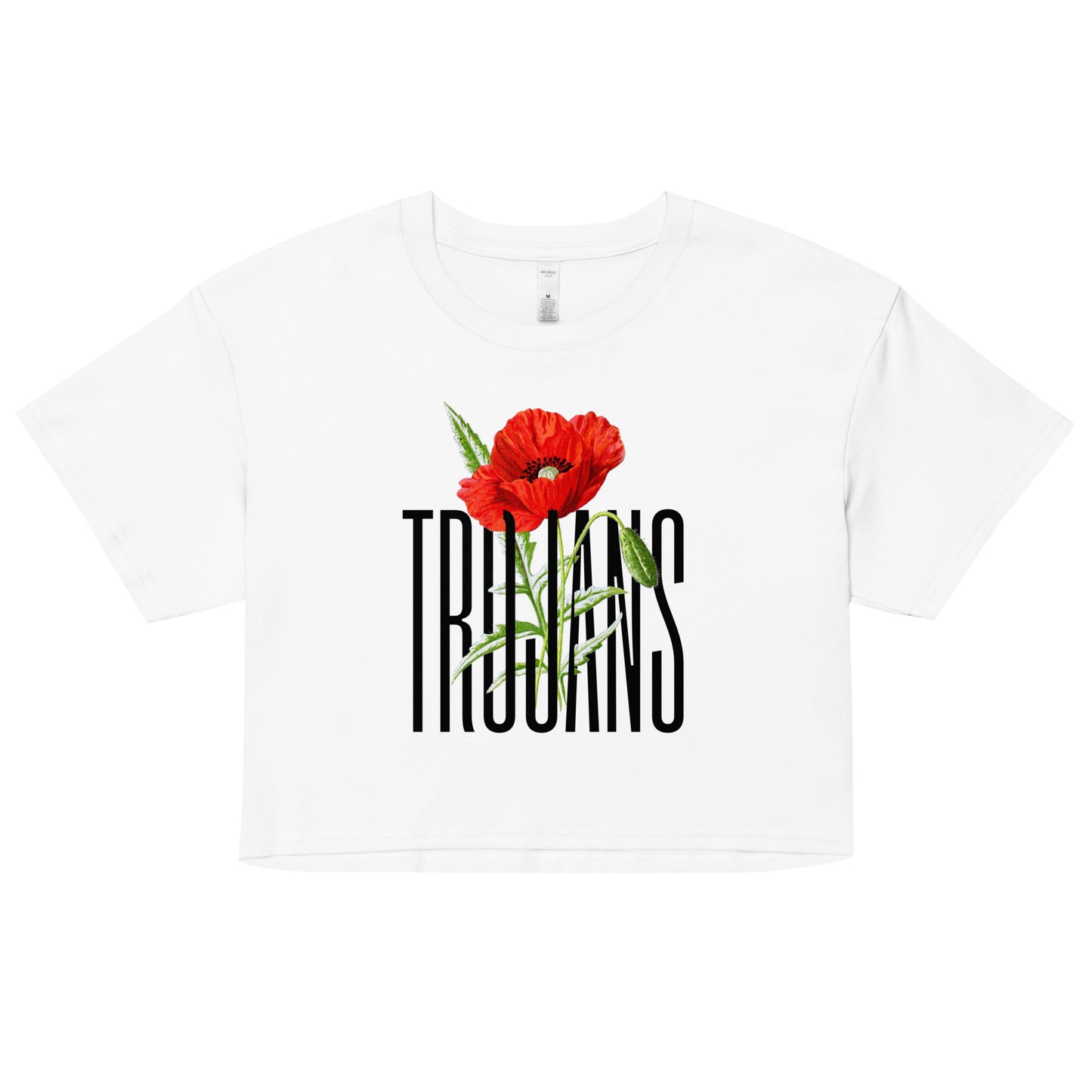 Trojan Poppy Women’s Crop Top T-Shirt