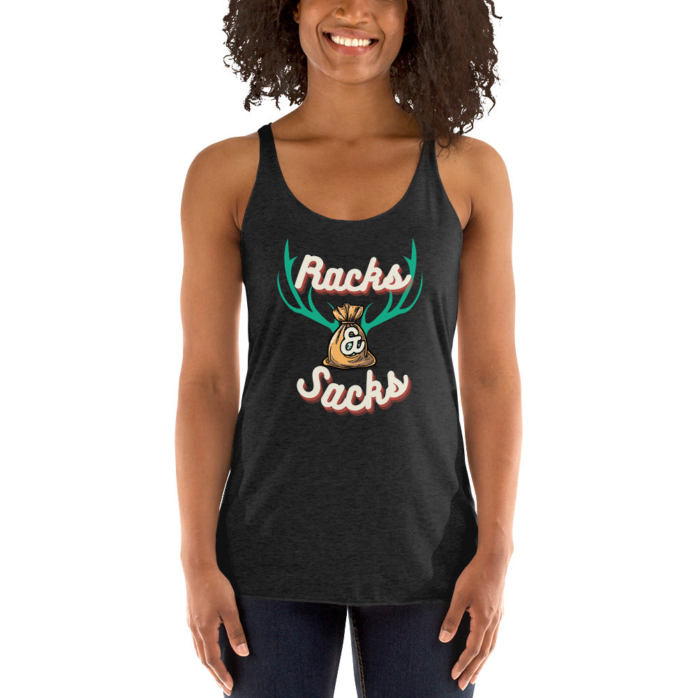 Crossfit Team Name Racks & Sacks Women's Racerback Tank