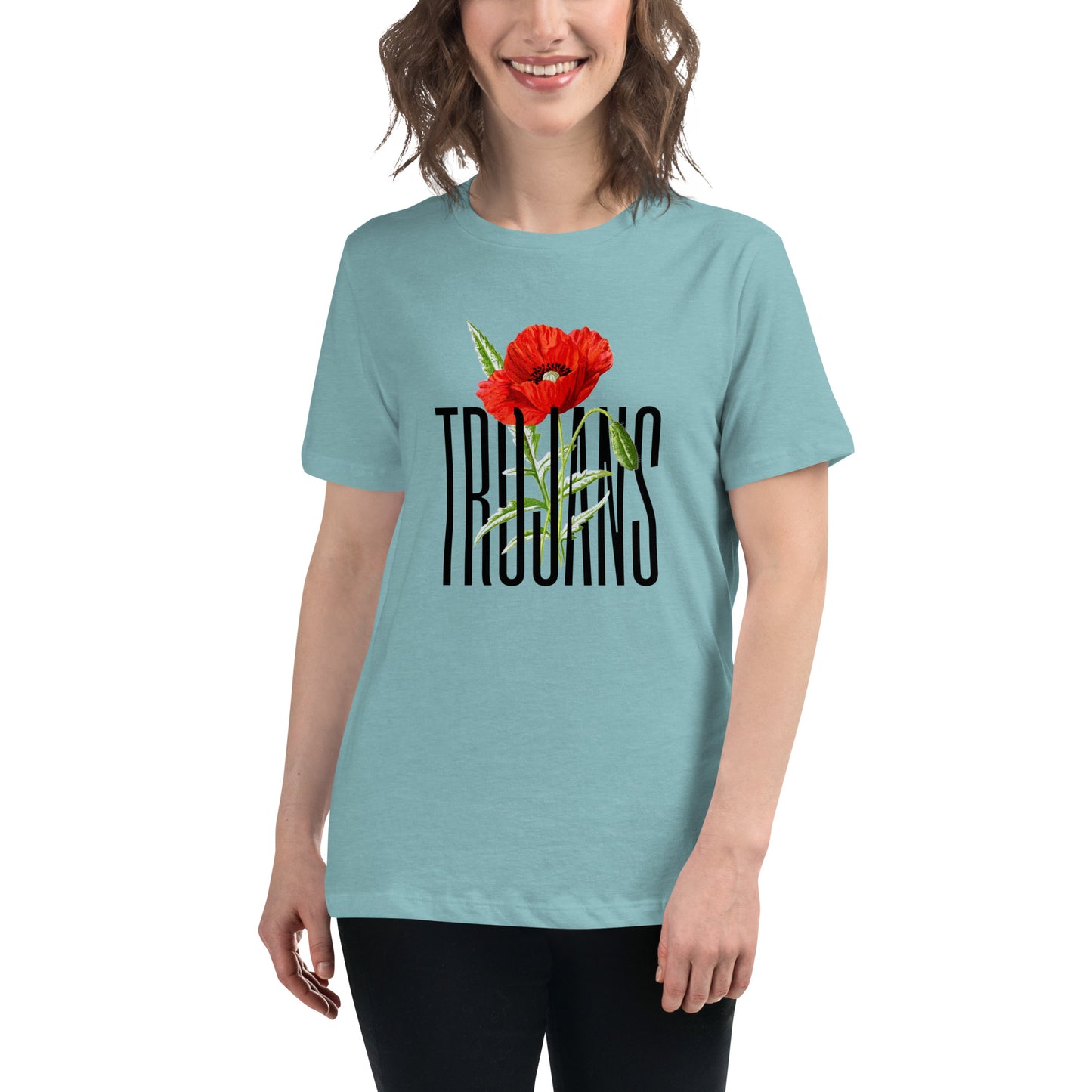 Trojan Coffee Women's Relaxed Bella Canvas T-Shirt-Poppy