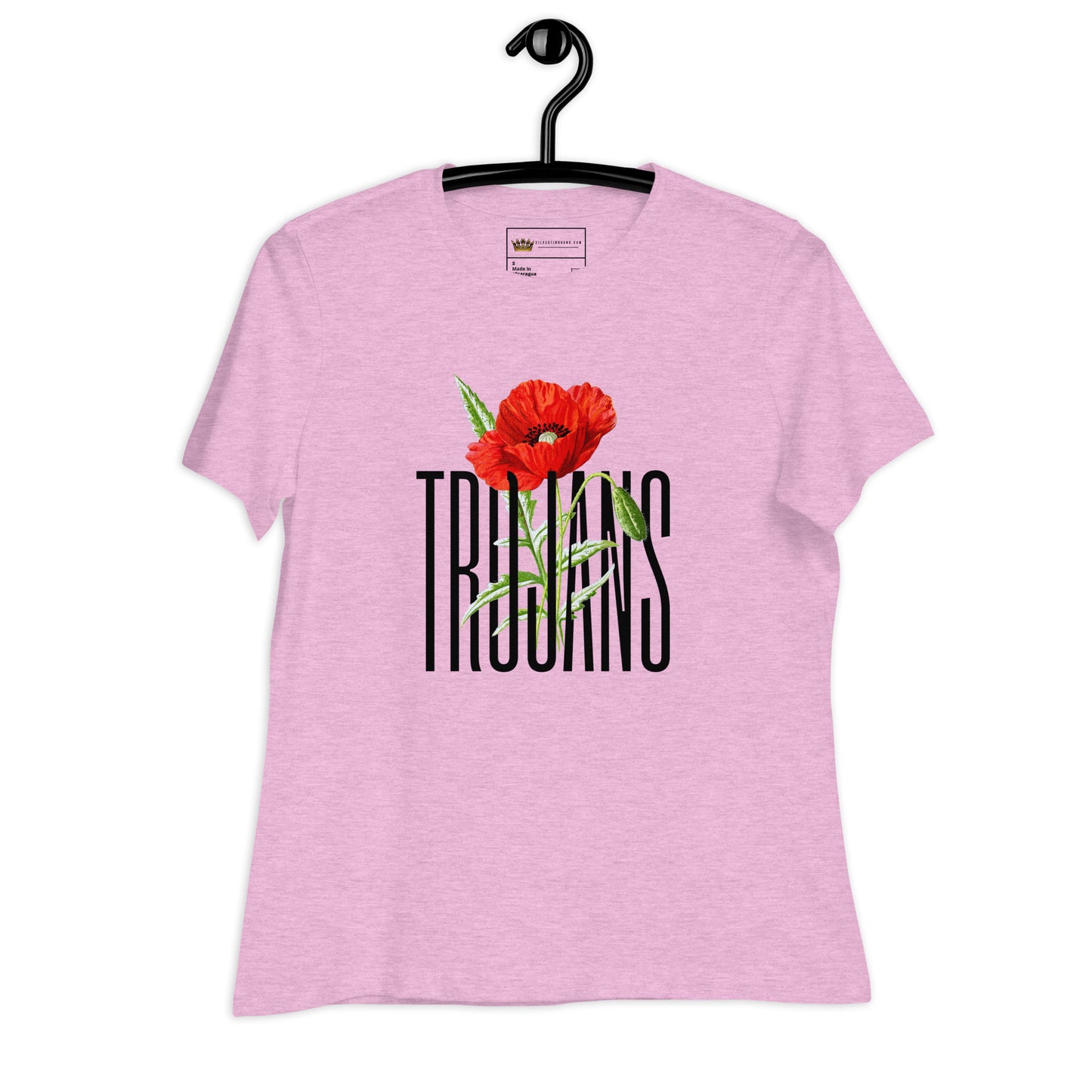 Trojan Coffee Women's Relaxed Bella Canvas T-Shirt-Poppy