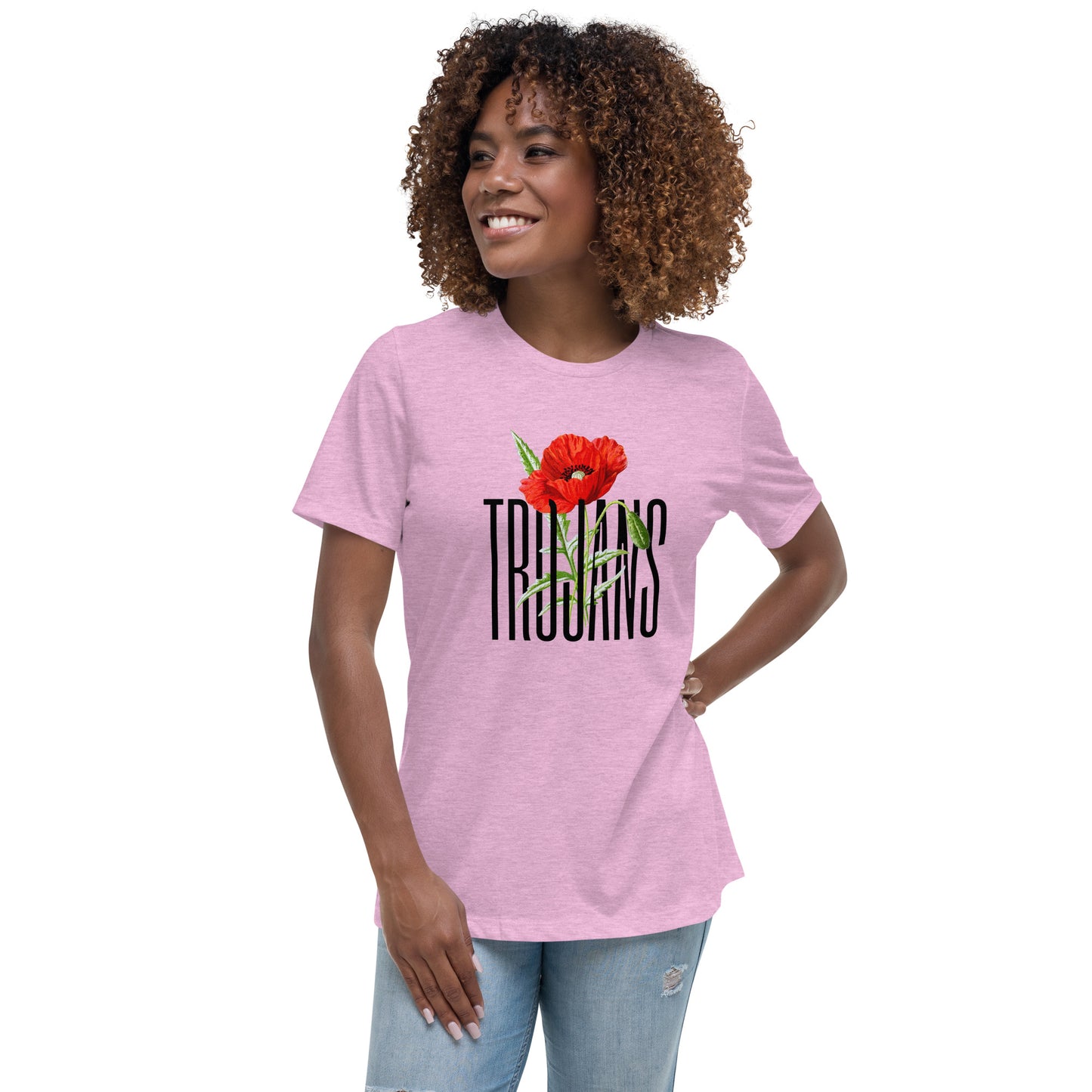 Trojan Coffee Women's Relaxed Bella Canvas T-Shirt-Poppy