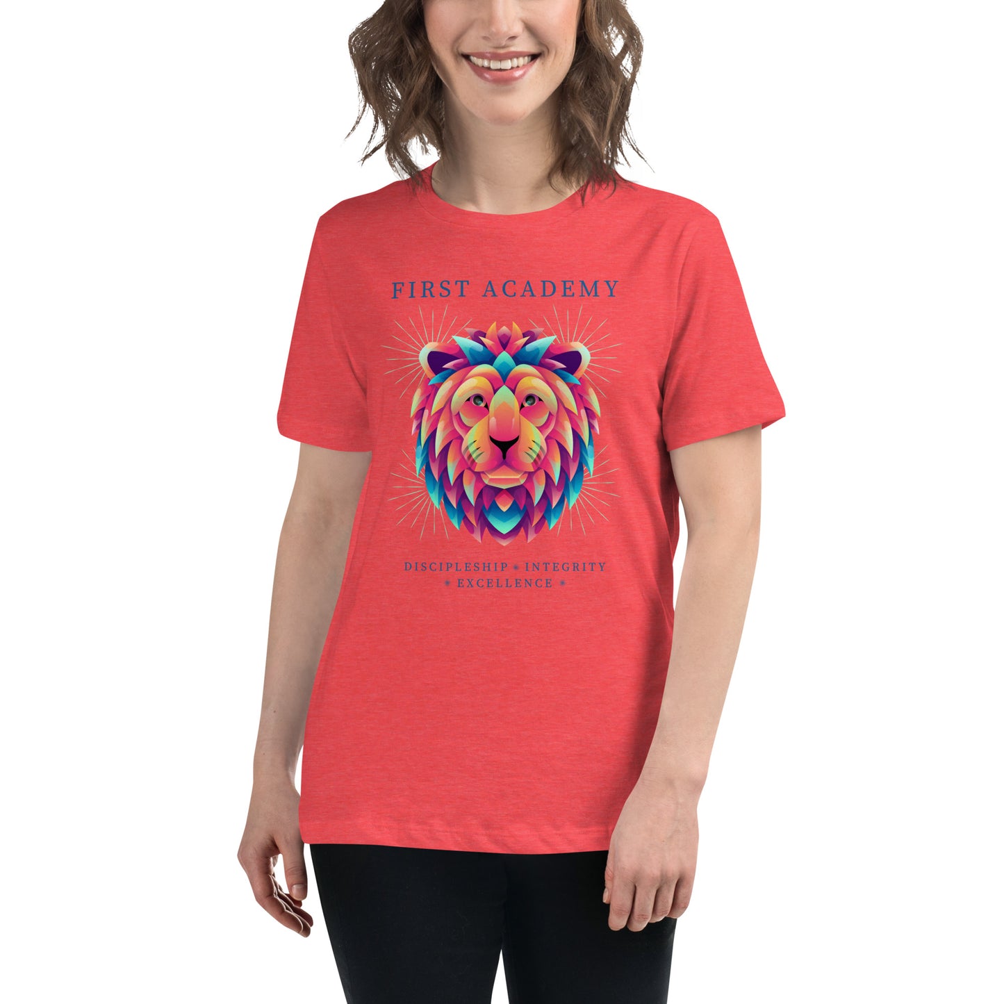 First Academy Lions Bella Canvas Women's Relaxed School T-Shirt