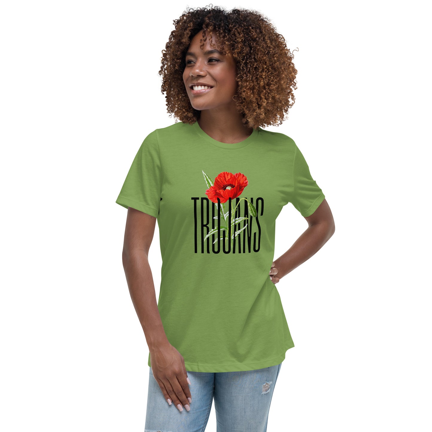 Trojan Coffee Women's Relaxed Bella Canvas T-Shirt-Poppy