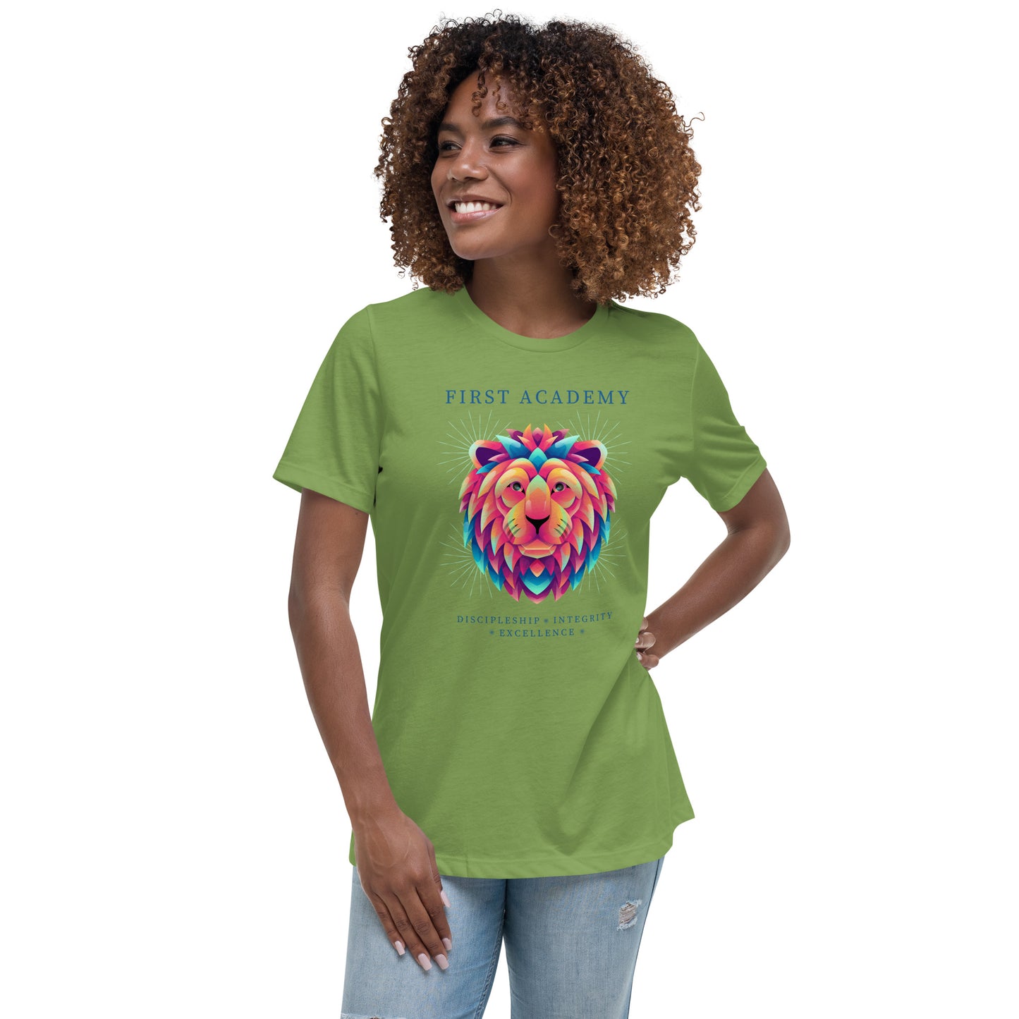 First Academy Lions Bella Canvas Women's Relaxed School T-Shirt