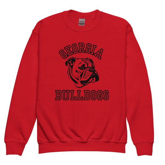 Youth Georgia Bulldogs Crewneck Sweatshirt, Game Day Shirt, Kids Mascot Sweatshirt