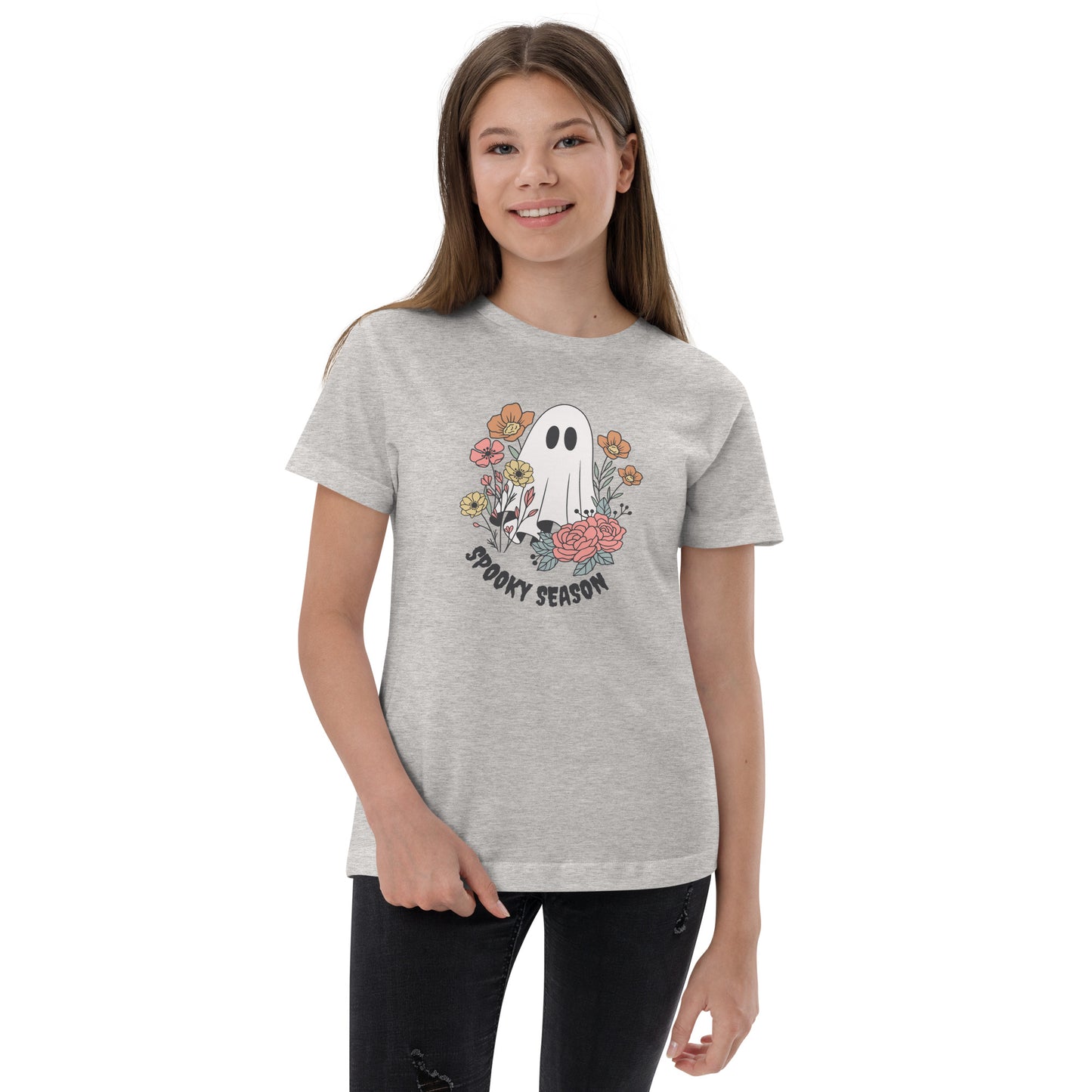 Youth Halloween Spooky Season Ghost T-Shirt